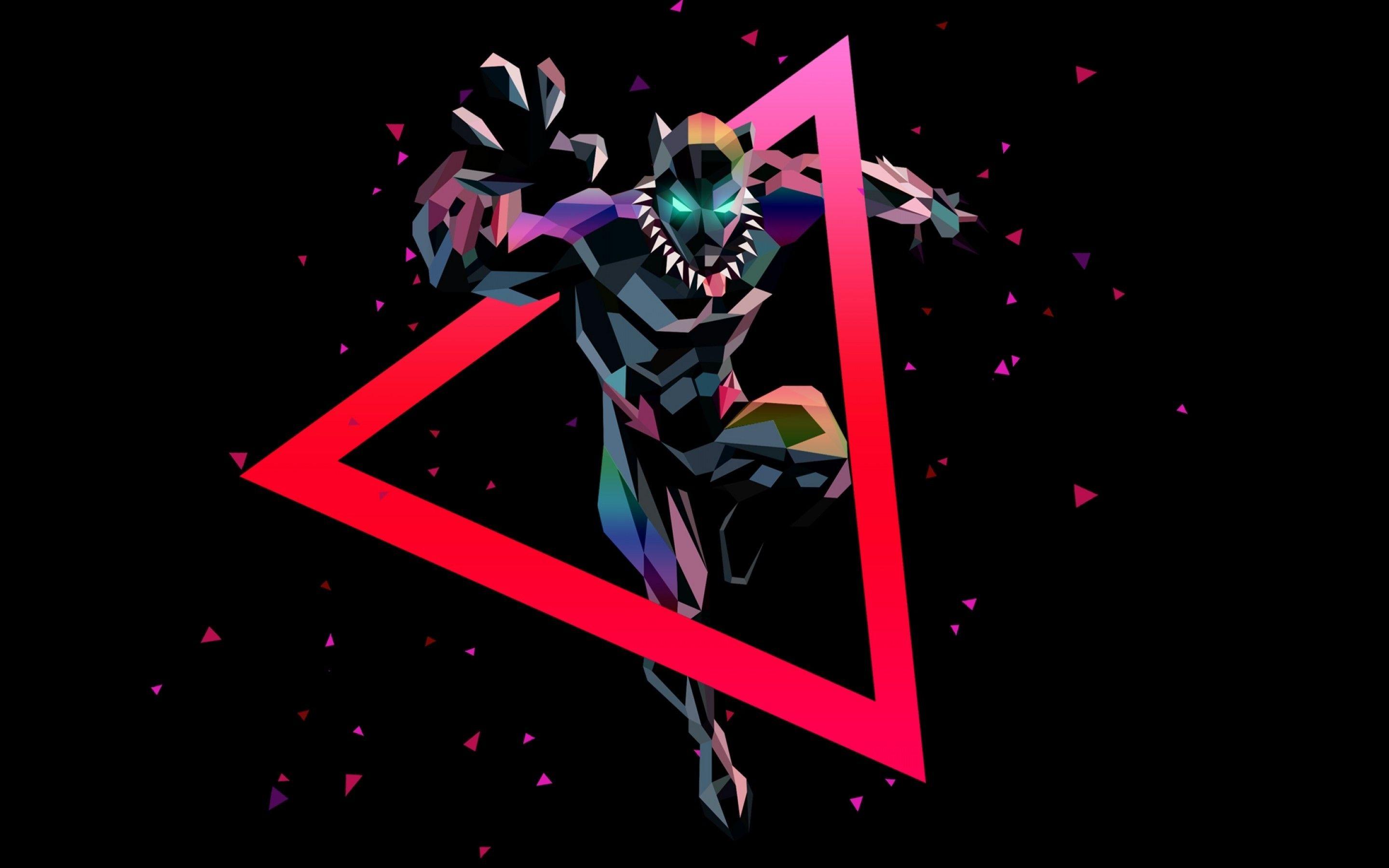 2880x1800 Download 2880x1800 Black Panther, Low Poly Art Wallpaper for MacBook Pro 15 inch