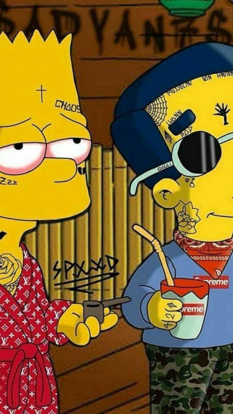 Download Supreme Bart Simpson And Lisa Wallpaper  Wallpaperscom