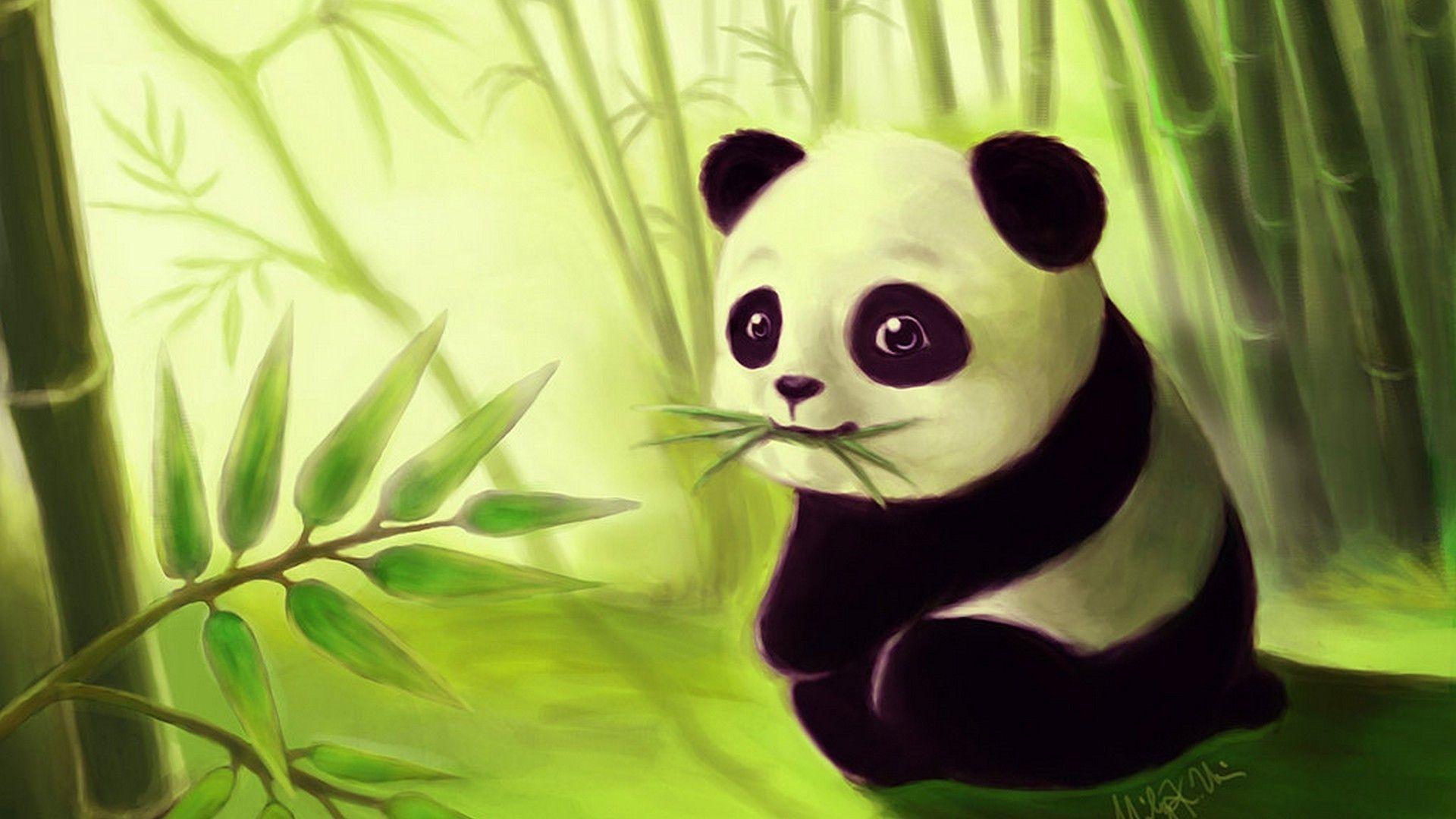 1920x1080 Panda Cartoon Wallpaper