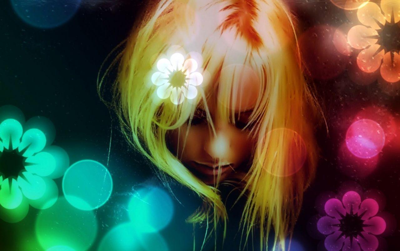 1280x804 Woman Flower Power wallpaper. Woman Flower Power