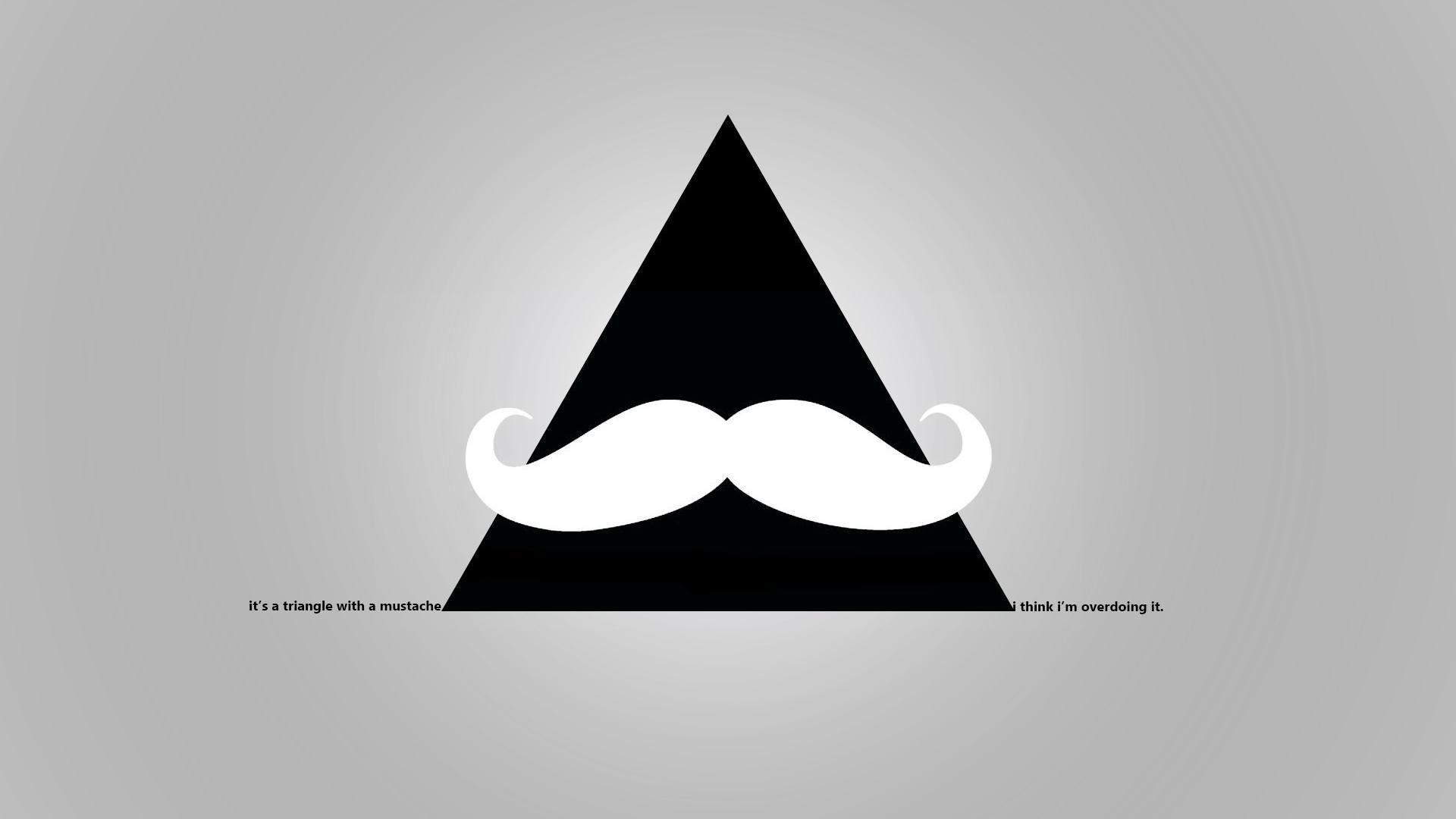 1920x1080 Apples gray hipster minimalistic mustache wallpaper