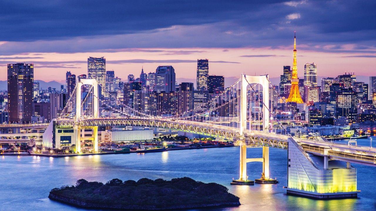 1280x720 Hình nền Vịnh Tokyo, Nhật Bản, cầu, đêm, du lịch, Du lịch