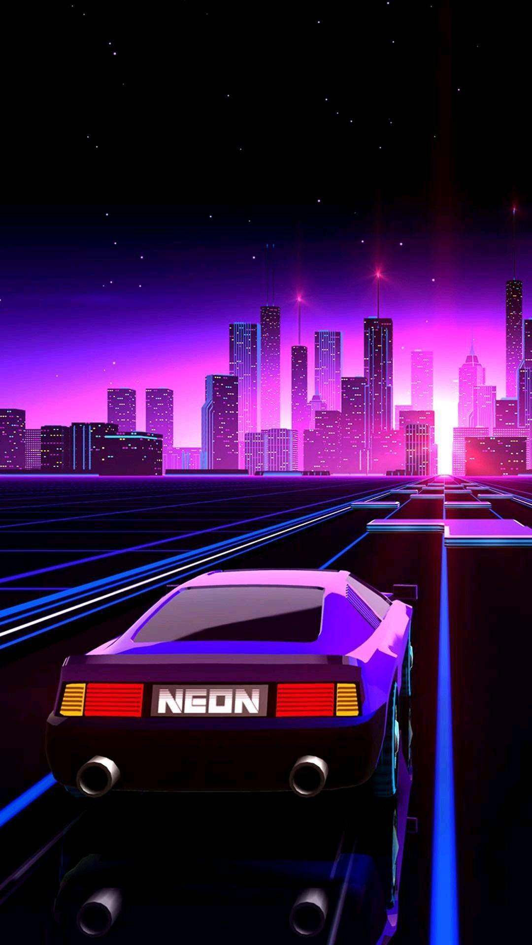 80s Neon Car iPhone Wallpapers Top Free 80s Neon Car iPhone