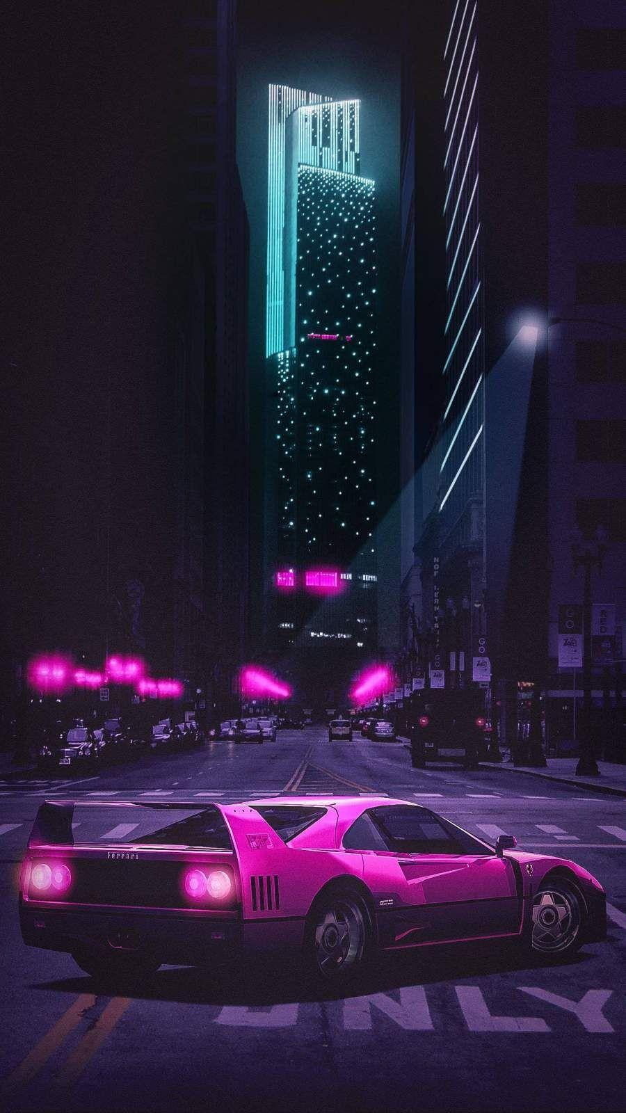 900x1600 Retro Car iPhone Wallpaper. Car iphone wallpaper, Neon wallpaper, Vaporwave wallpaper