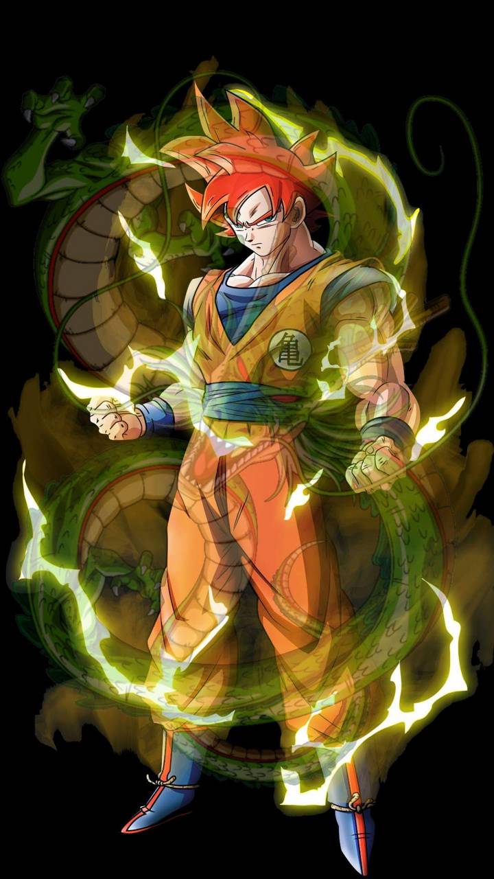 720x1280 SSG Goku shenron wallpaper