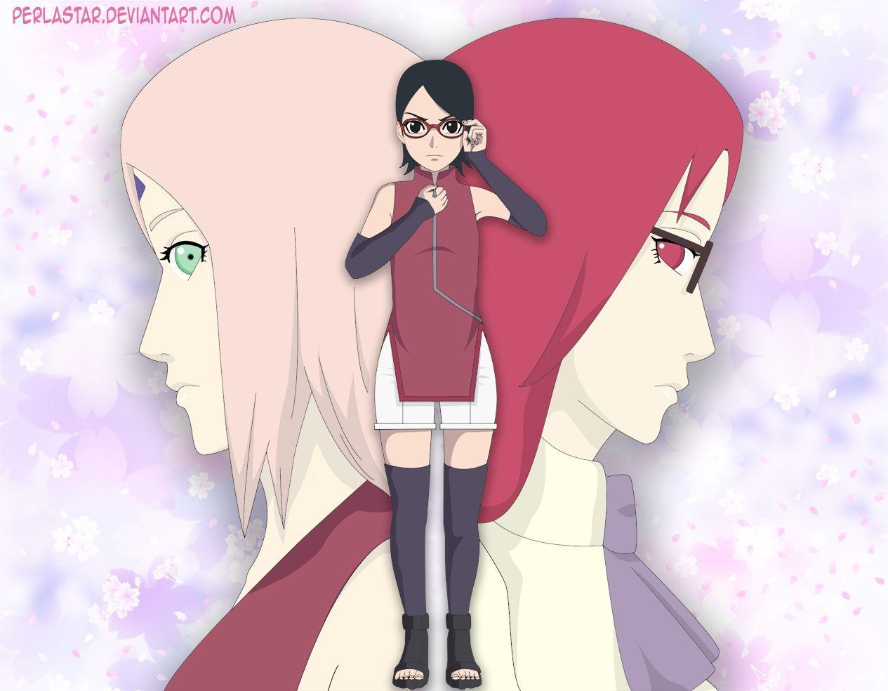 1265x984 Sakura, Sarada and Karin. Naruto gaiden, Sakura, Japanese manga series