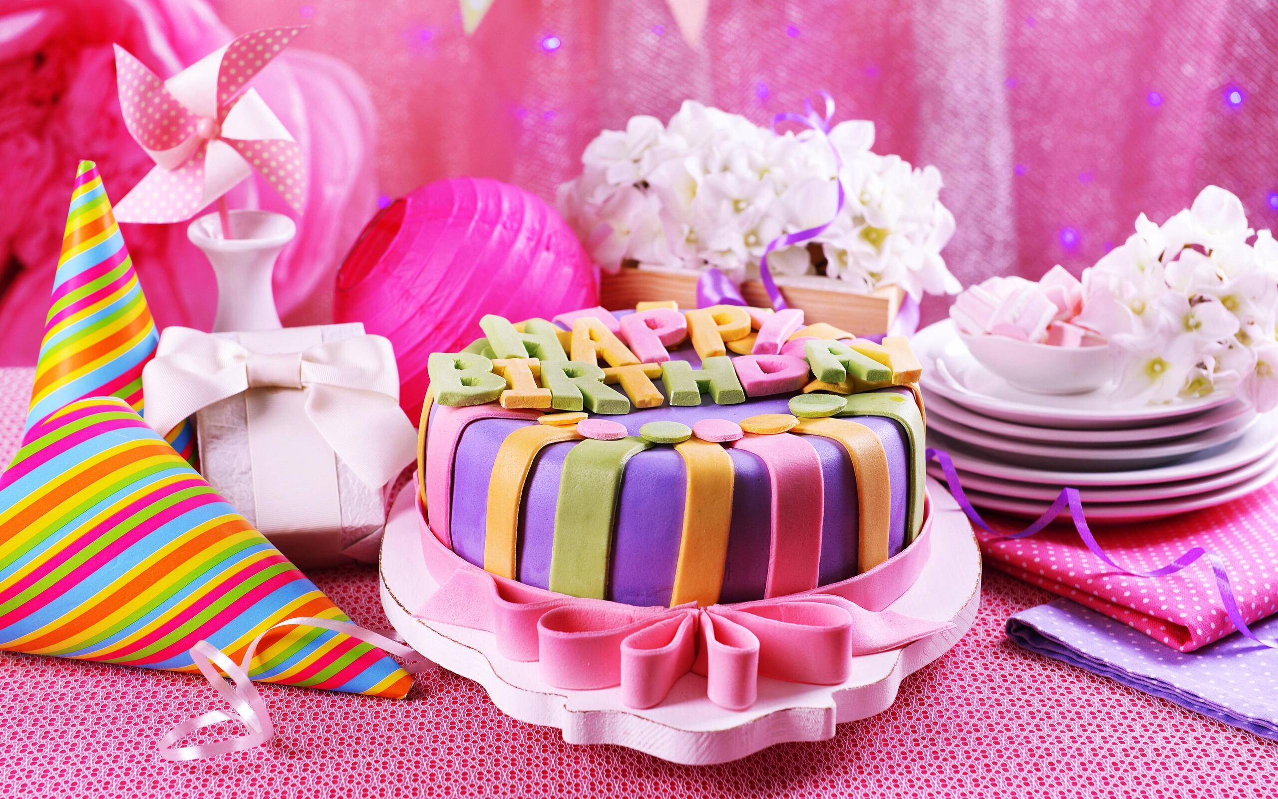 2560x1600 Pink Birthday Cake 2560x1600 Resolution HD 4k Wallpaper, Image, Background, Photo and Picture
