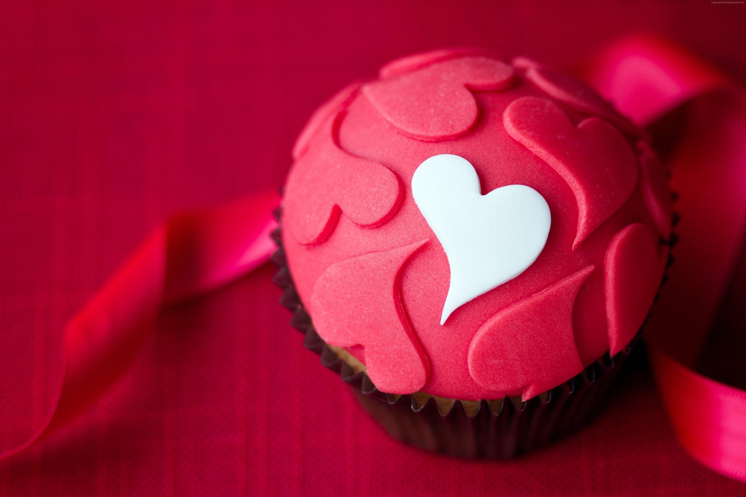 2400x1600 Cake, Hearts, Pink, Cupcake