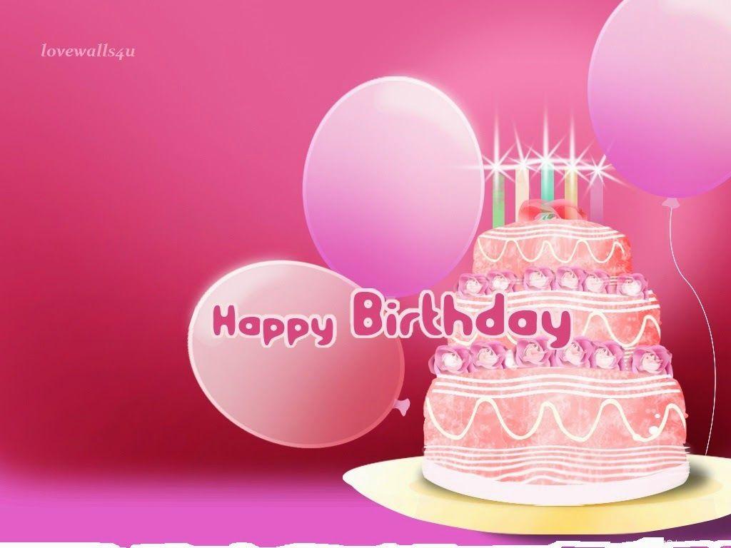 1024x768 Love Wallpaper: Pink cake birthday wallpaper HD