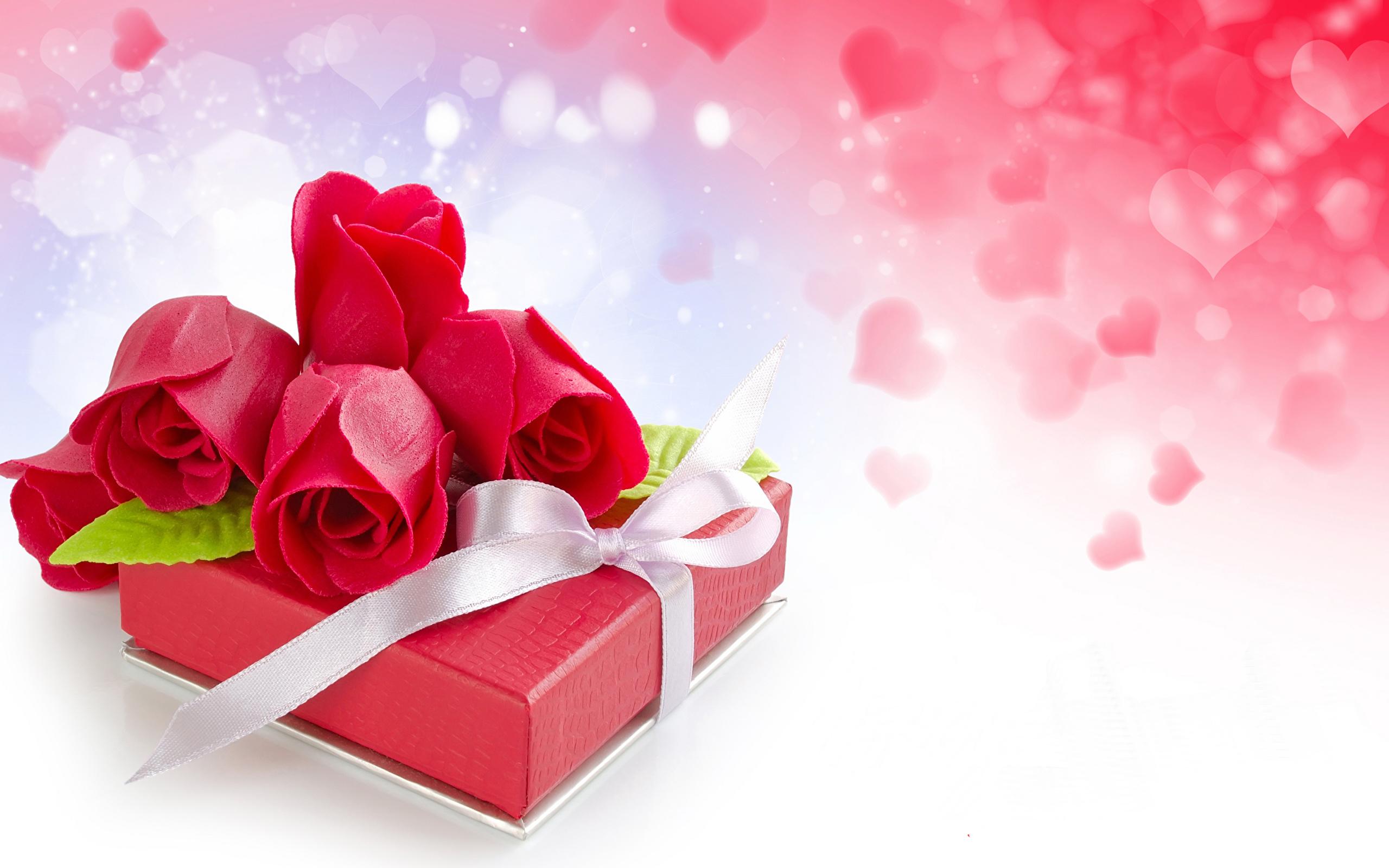 2560x1600 Hình ảnh Trái tim Hoa hồng đỏ Quà tặng Hoa Ngày lễ Hiện tại - Chúc mừng sinh nhật Tình yêu Sayri - Tải xuống Hình nền & Nền HD