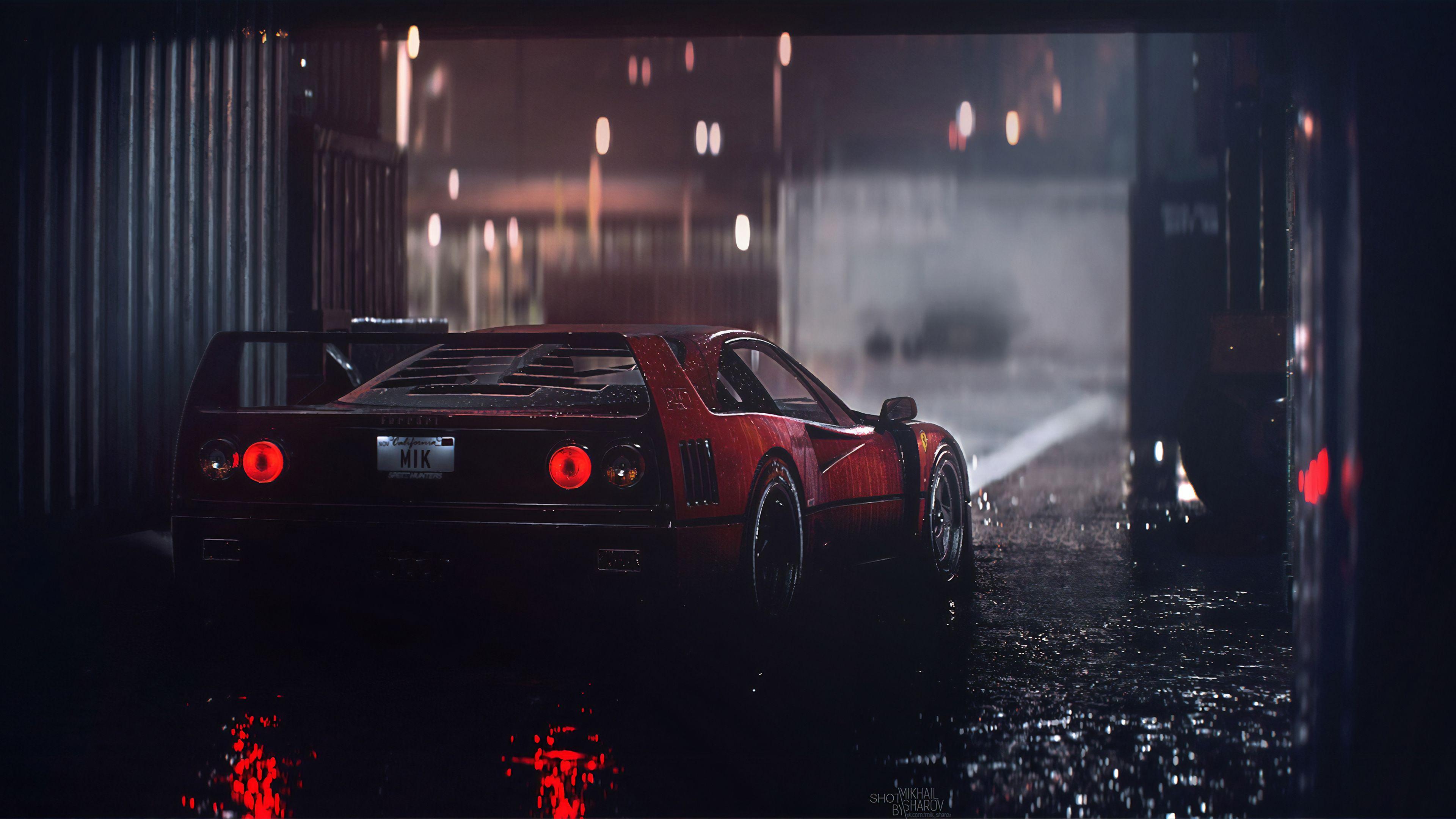 3840x2160 Wallpaper 4k Ferrari F40 Rain 4k 4k Wallpaper, Ferrari F40 Wallpaper, Ferrari Wallpaper, Games Wallpaper, Hd Wallpaper, Need For Speed Wallpaper