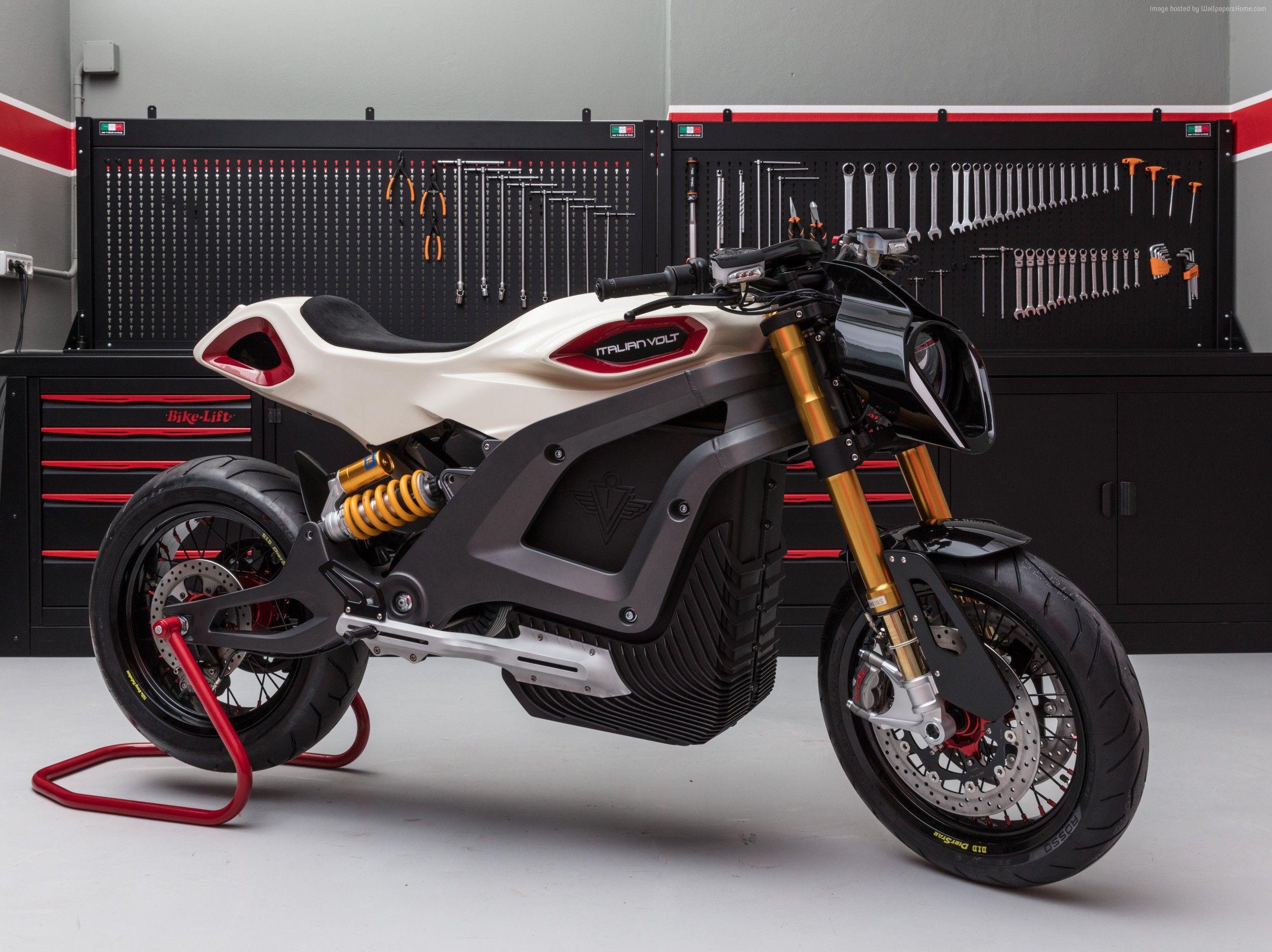 2500x1872 italian Volt Lacama, #best Bikes, #custom, #electric Black White Motorcycle Wallpaper & Background Download