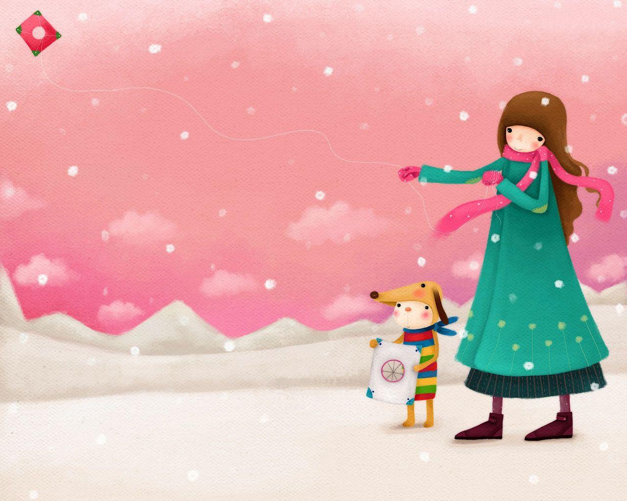1280x1024 Korean Echi illustration (Vol.03) Girl Drawings 1280x1024 NO.5 Desktop Wallpaper