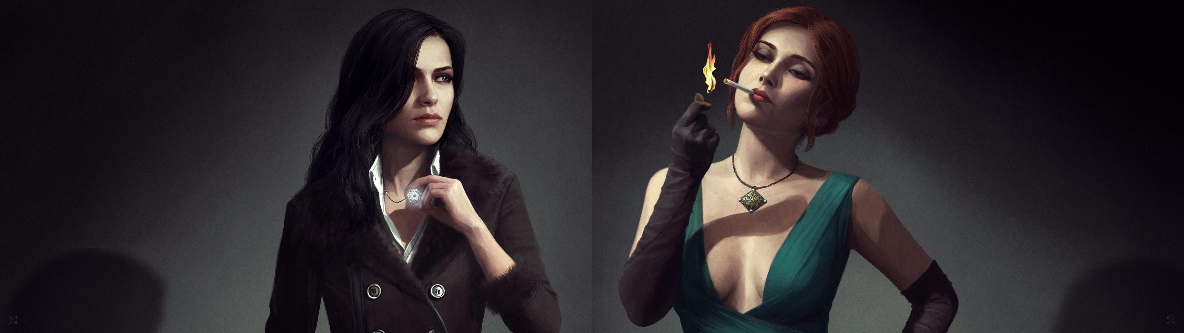3840x1080 General 3840x1080 The Witcher The Witcher 3: Wild Hunt Triss Merigold Yennefer of Vengerberg video game. The witcher, Video game characters, The witcher wild hunt