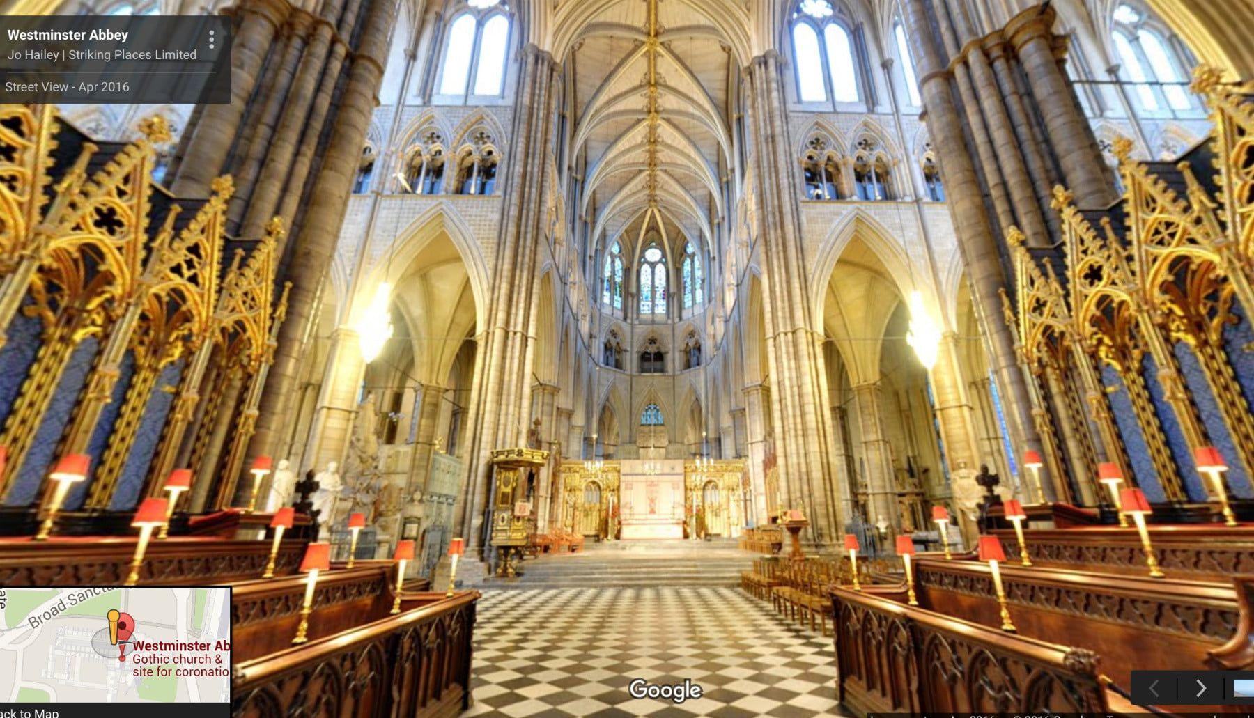1800x1031 Street View enters London's majestic Westminster Abbey