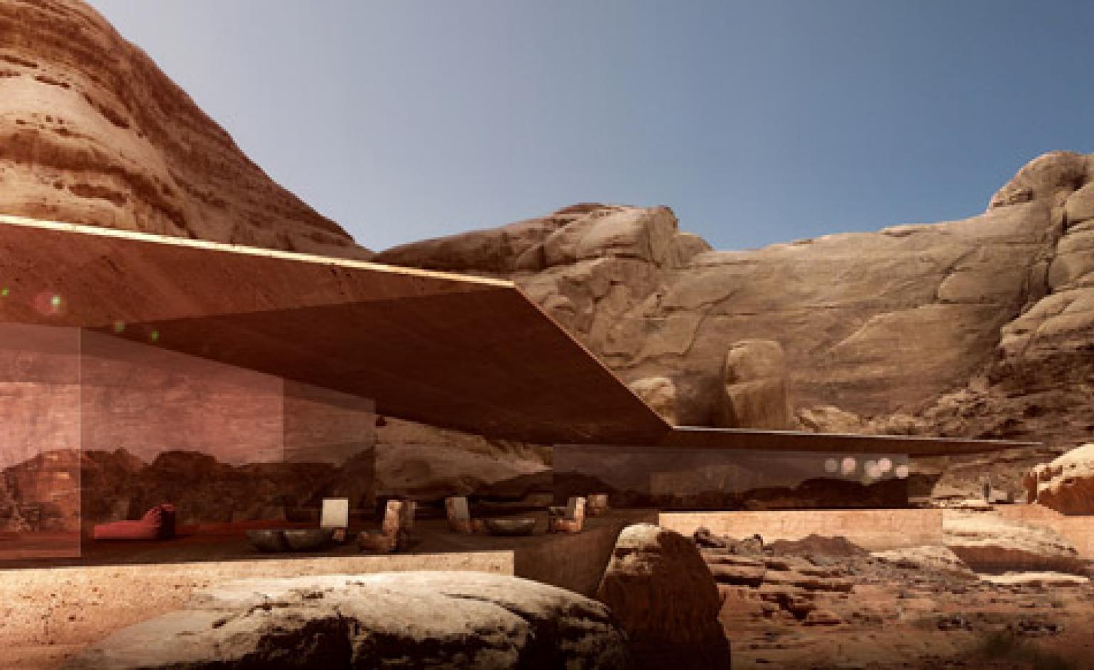 1540x944 Desert Lodges by Chad Oppenheim in Wadi Rum. Wallpaper*