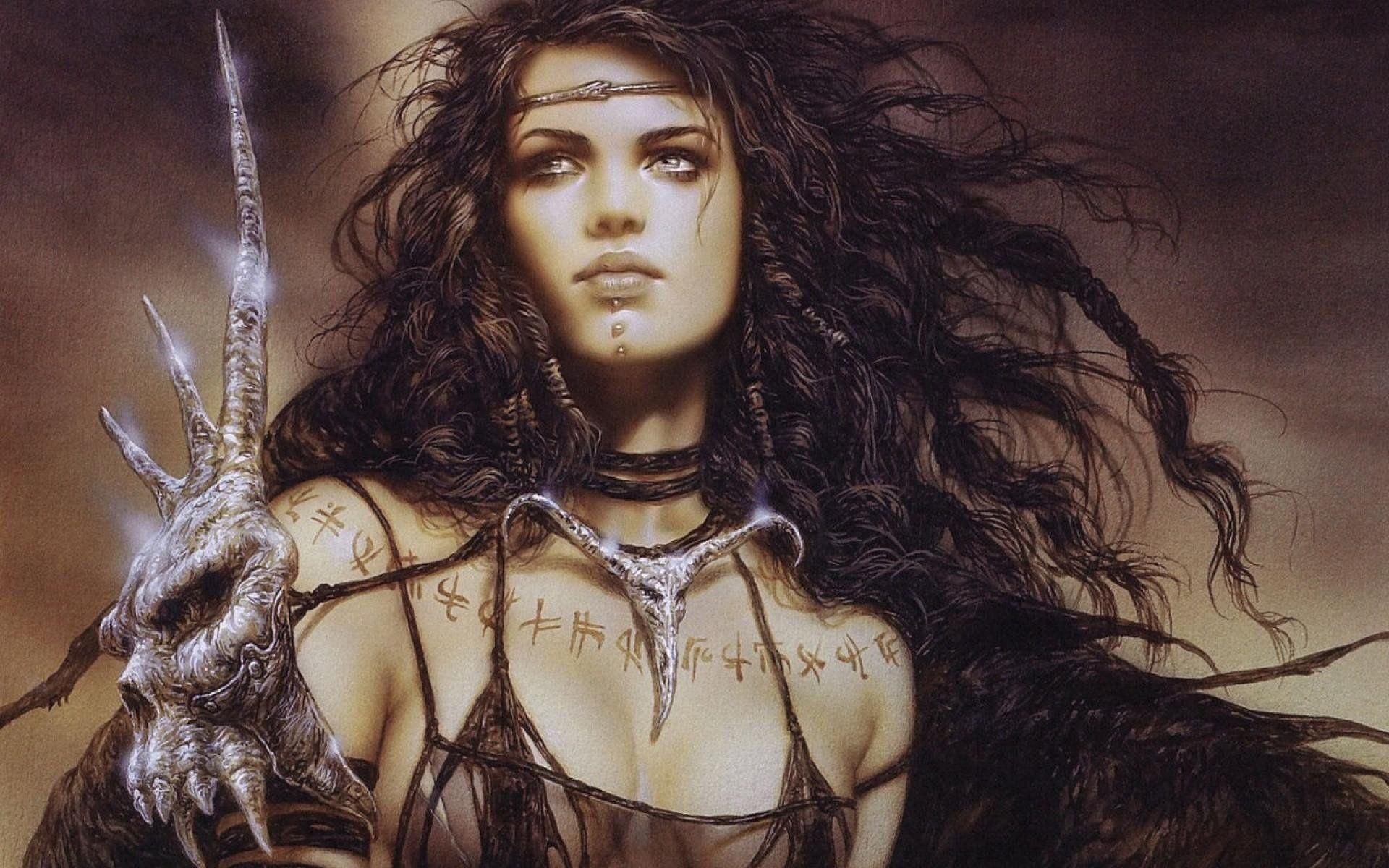 1920x1200 LUIS ROYO fantasy warrior painting art babe wallpaperx1200