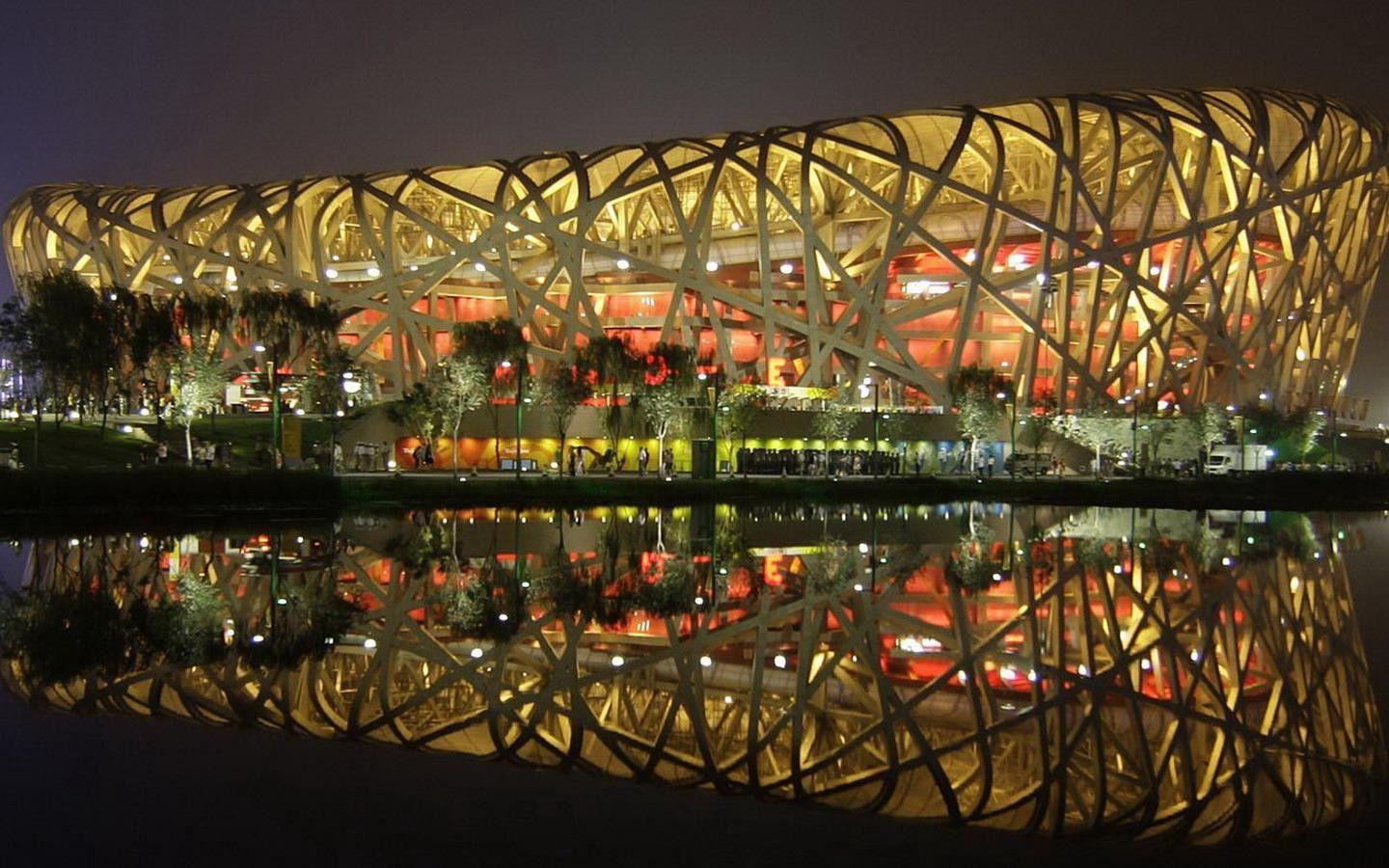 1440x900 Modern: Beijing Travel Light China Night Gold Black Desktop