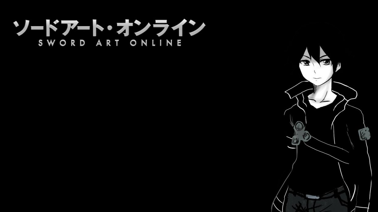 1244x700 Video games anime anime boys black background Sword Art Online Kirigaya Kazuto wallpaperx1080