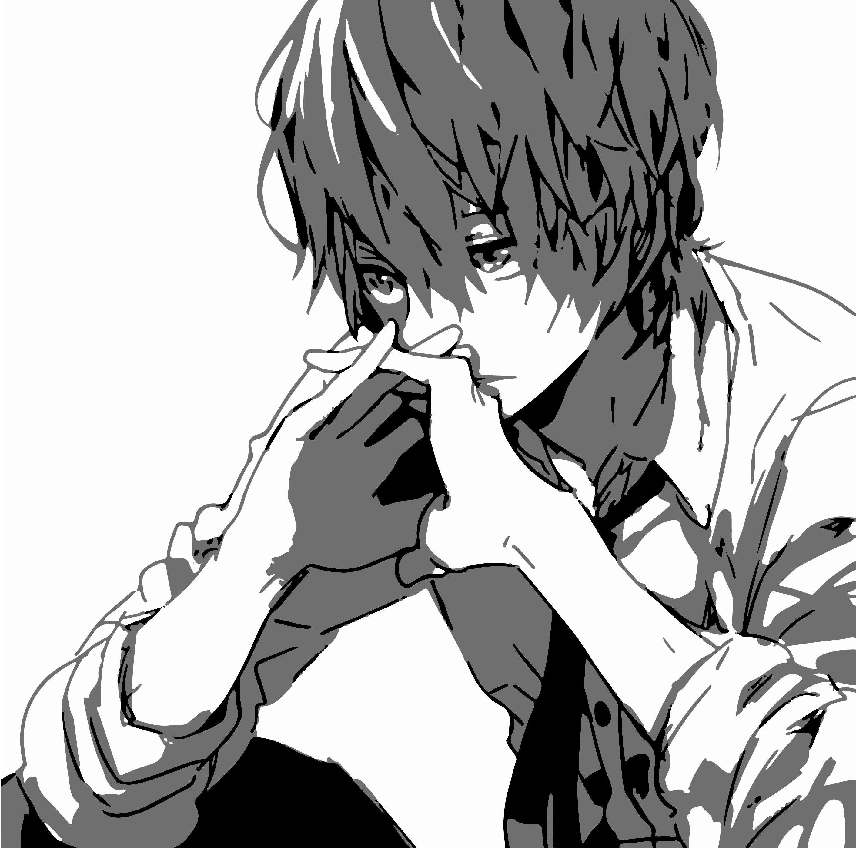 2824x2800 Anime Boy Sad Smile