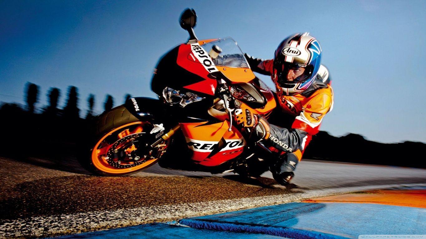 1366x768 Honda Motorcycle Racing ❤ 4K HD Desktop Wallpaper for 4K Ultra HD