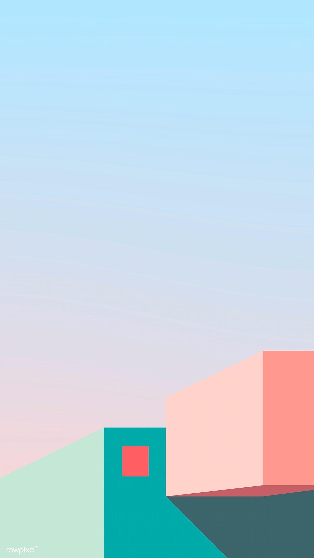 1200x2134 Download premium vector of Minimal house exterior design mobile phone. Minimal wallpaper, Wallpaper house design, House designs exterior