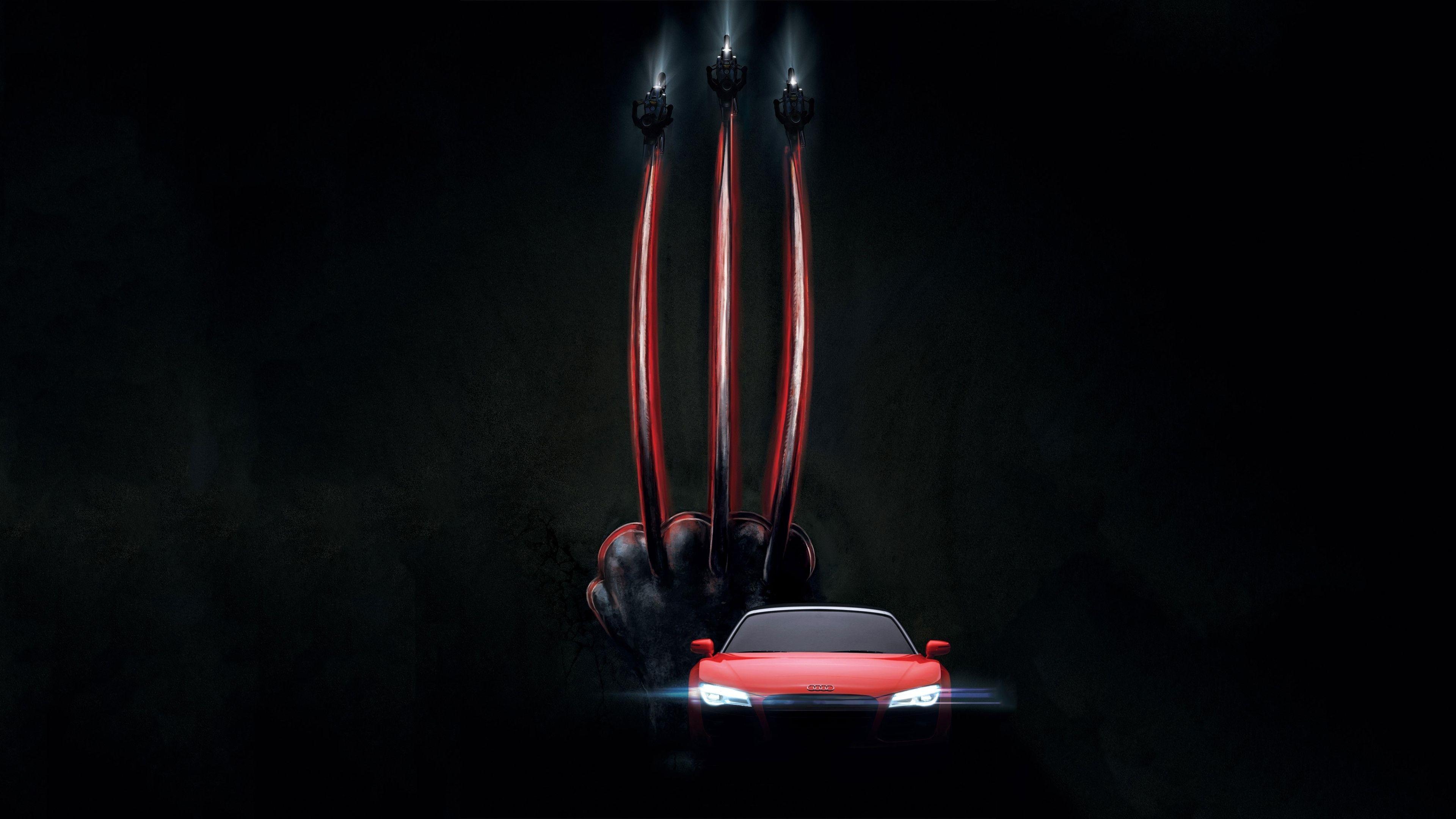 3840x2160 Desktop Wallpaper Wolverine Claws And Audi Car, Dark And Minimal Art, HD Image, Picture, Background, Bc7a8c