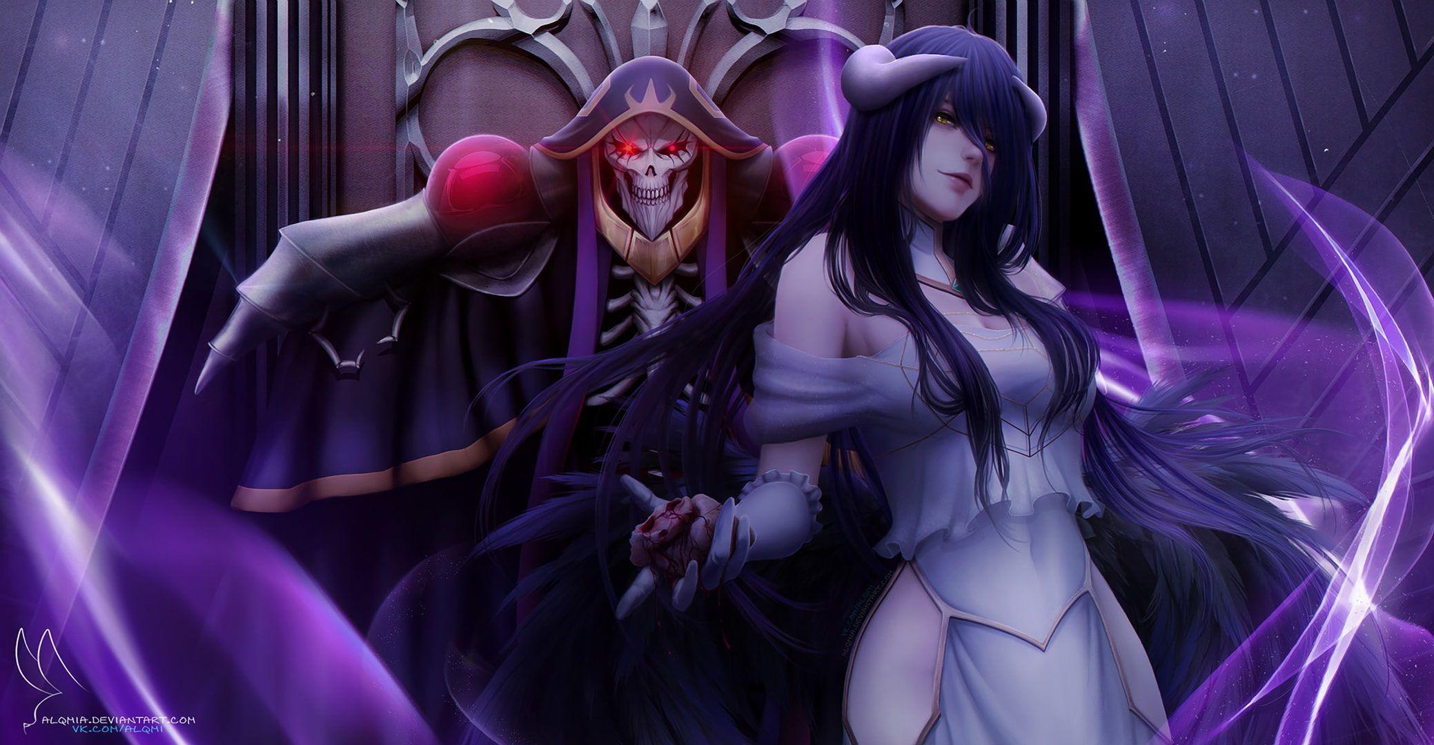 2078x1080 Anime #Overlord Ainz Ooal Gown Albedo (Overlord) P #wallpaper #hdwallpaper #desktop. Anime, Albedo, Anime art girl