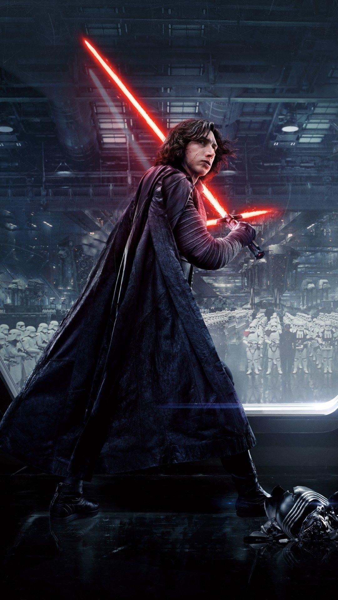 1080x1920 Adam Driver Kylo Ren Star Wars The Last Jedi phone wallpaper