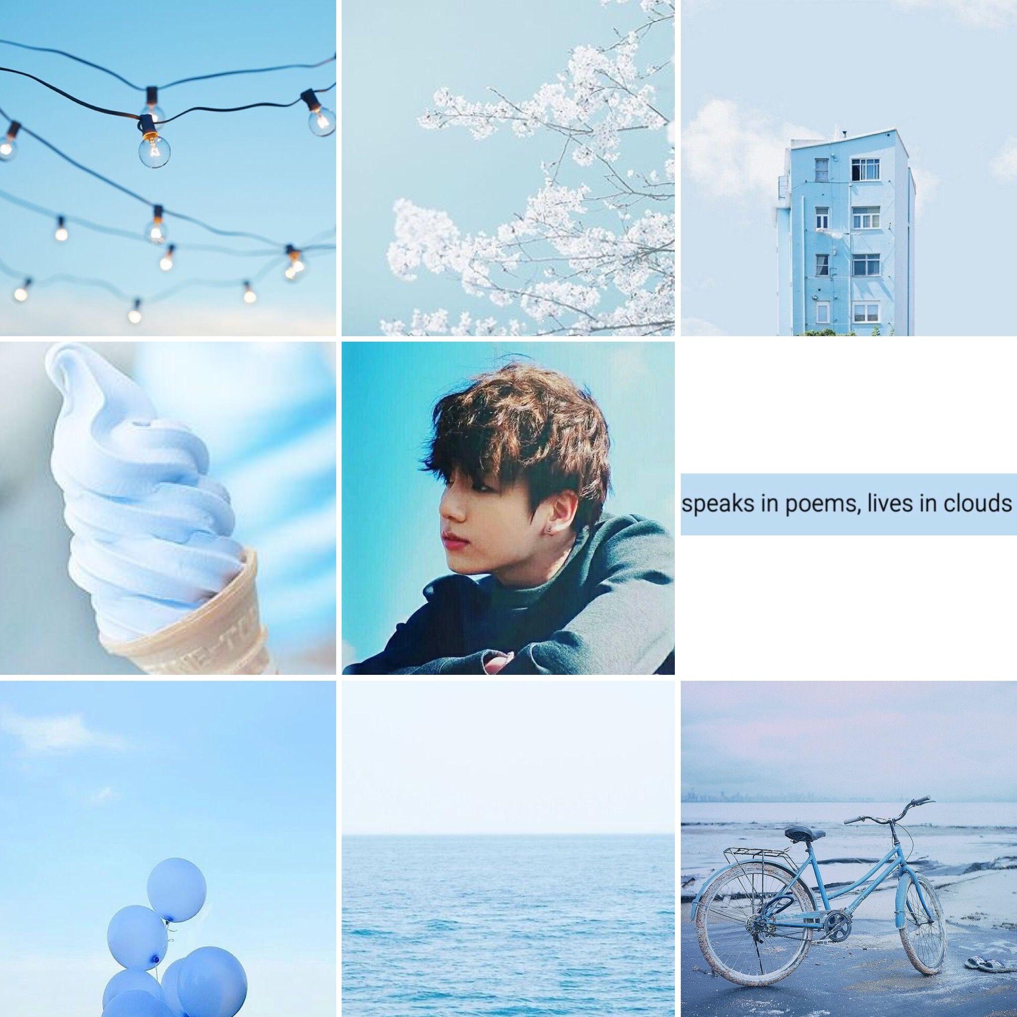 2048x2048 baby blue aesthetic {Jungkook BTS}. Baby blue aesthetic, Blue aesthetic, Bts