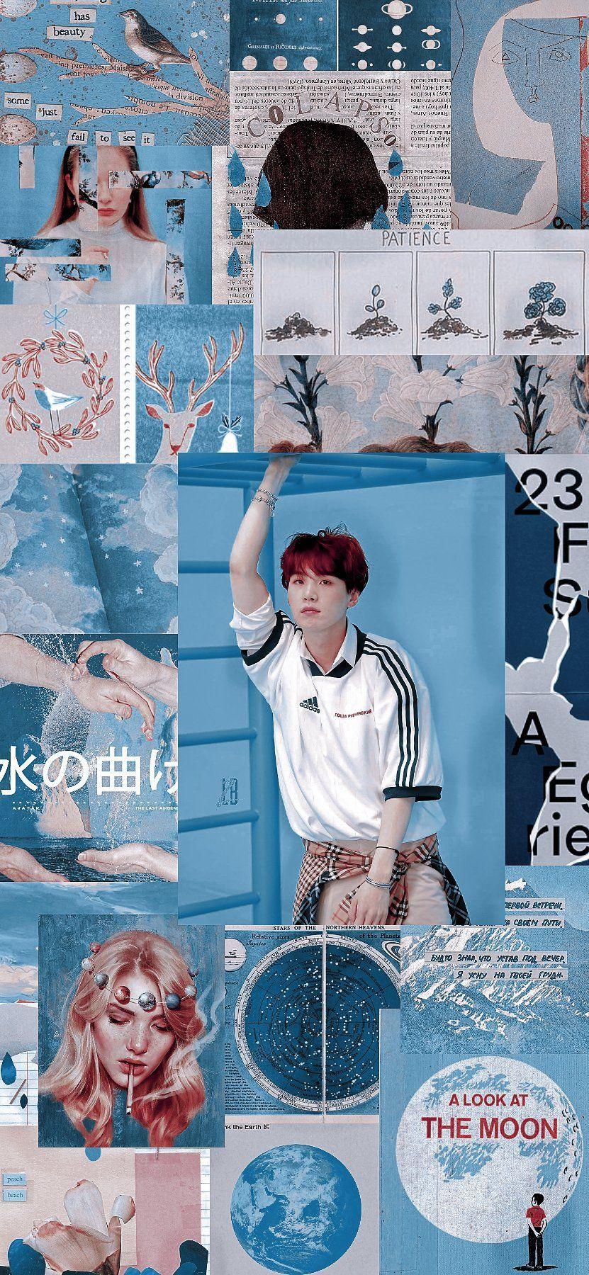 831x1800 Fondos de pantalla. Bts wallpaper, Blue aesthetic, Wallpaper