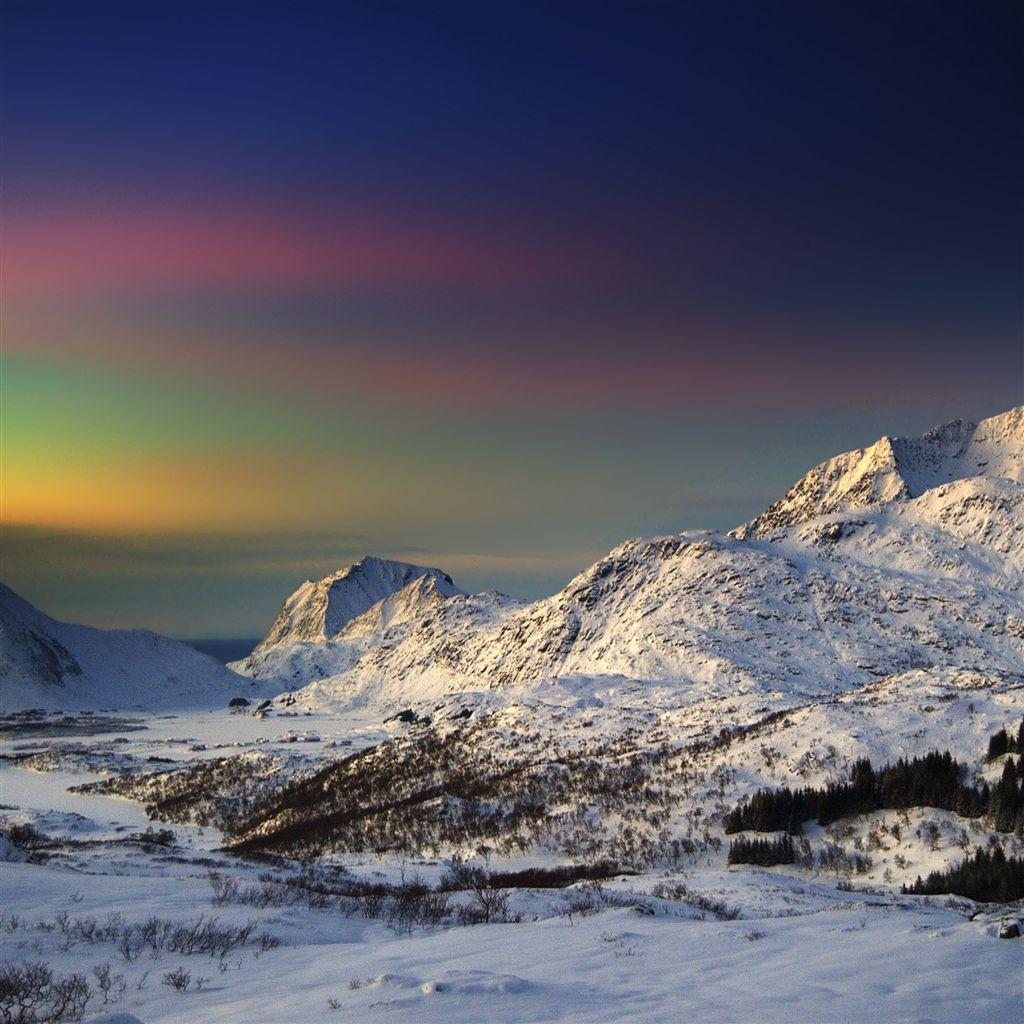 1024x1024 Winter Morning In The Mountains #iPad #Air #Wallpaper Download