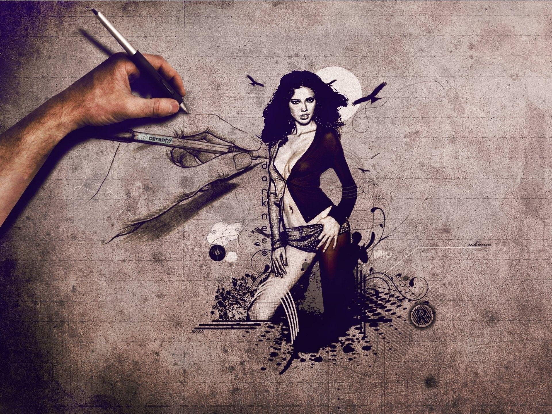1920x1440 Technology Wallpaper, free Artworks, Fantasy, HD Vector Image, Laptop, Artistic, Artwork, Women, Woman, art, Girls, Girl