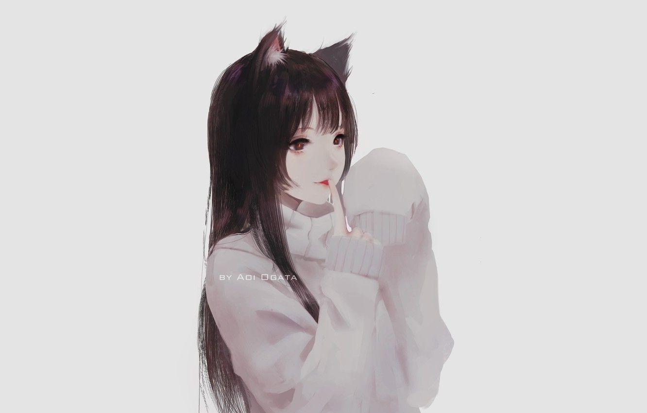 1332x850 Wallpaper girl, sweater, Aoi Ogata image for desktop, section арт