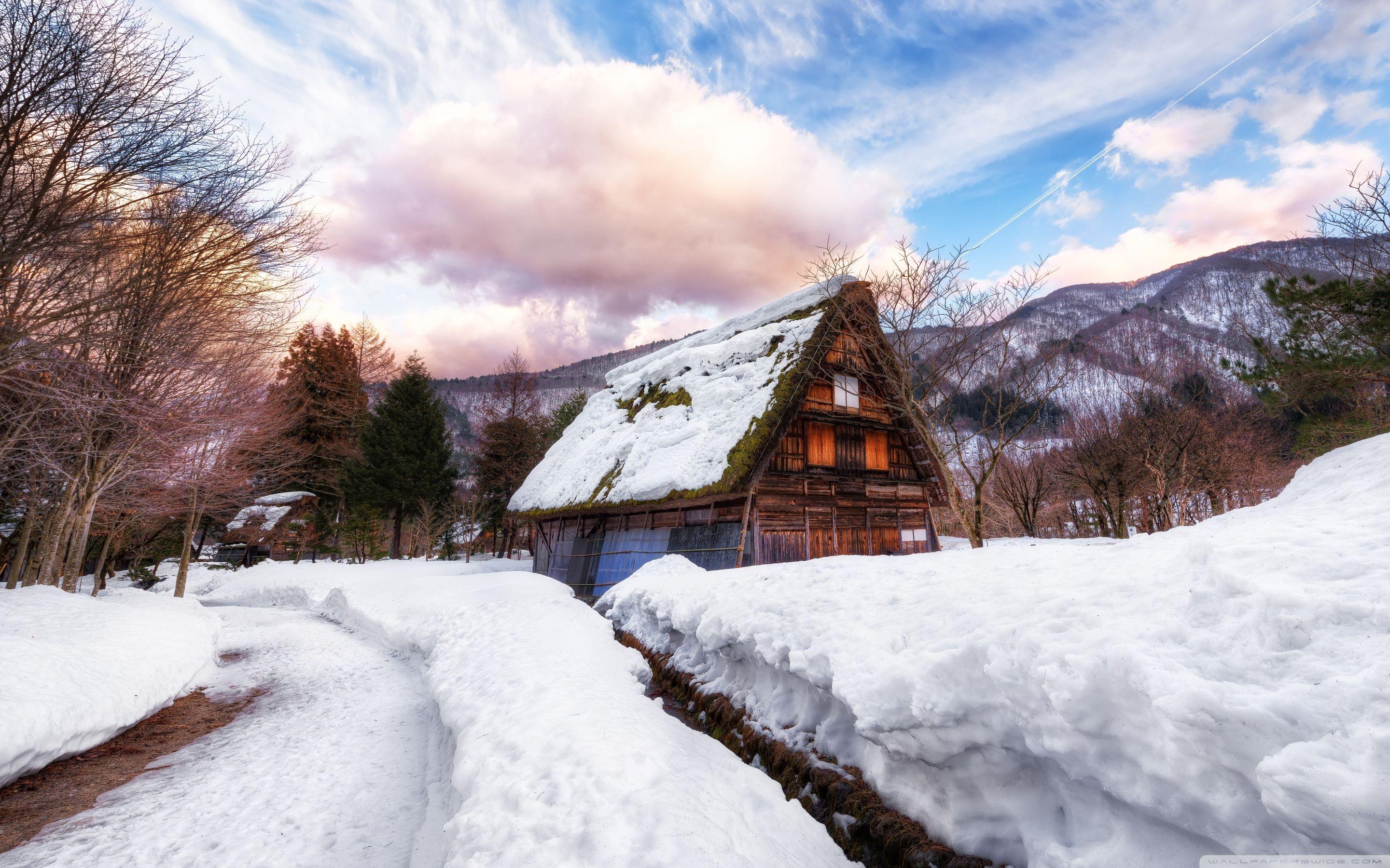 2880x1800 Village in Japan during Winter ❤ 4K HD Desktop Wallpaper for 4K
