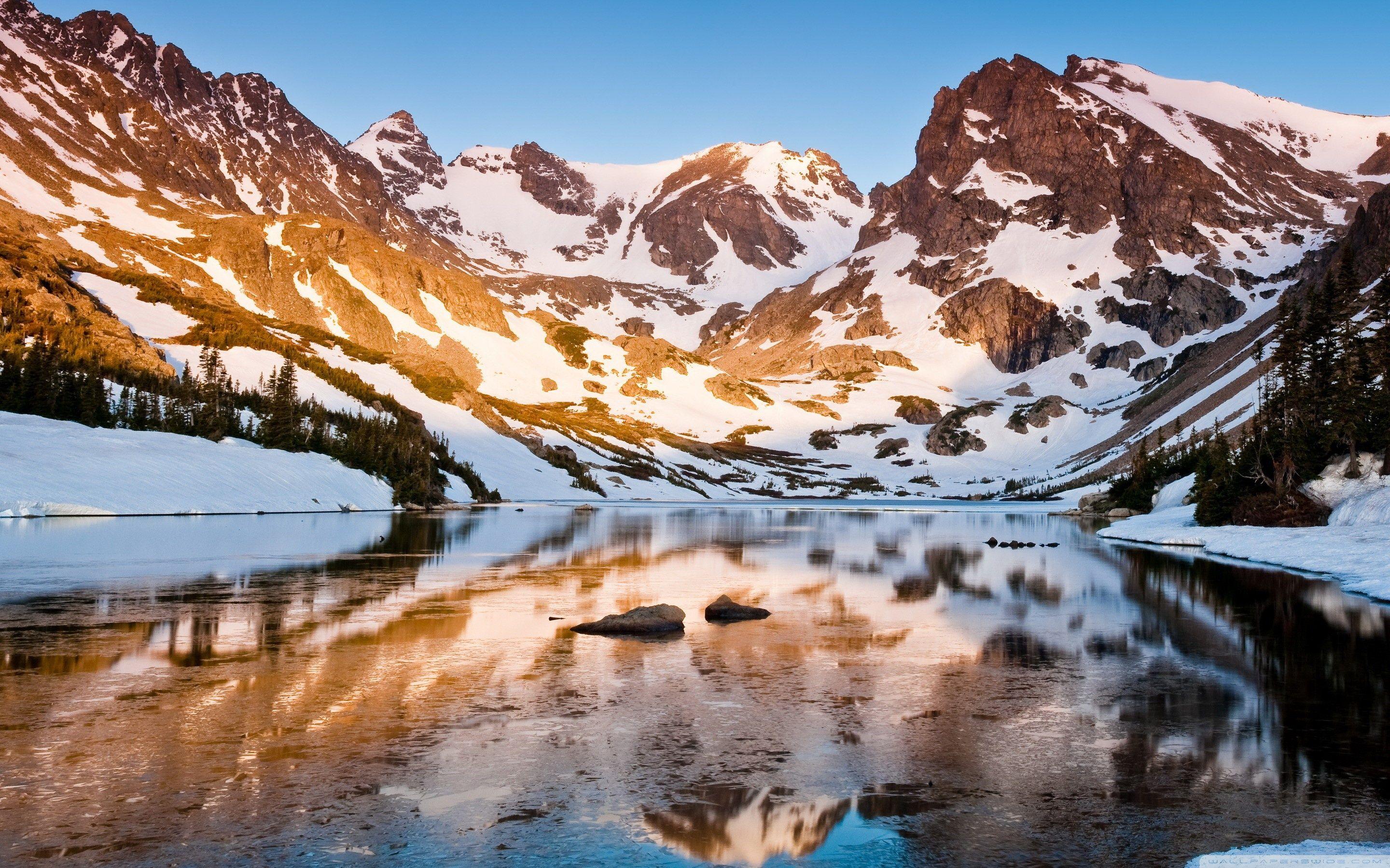 2880x1800 Mountain Ridge, Winter ❤ 4K HD Desktop Wallpaper for 4K Ultra HD TV
