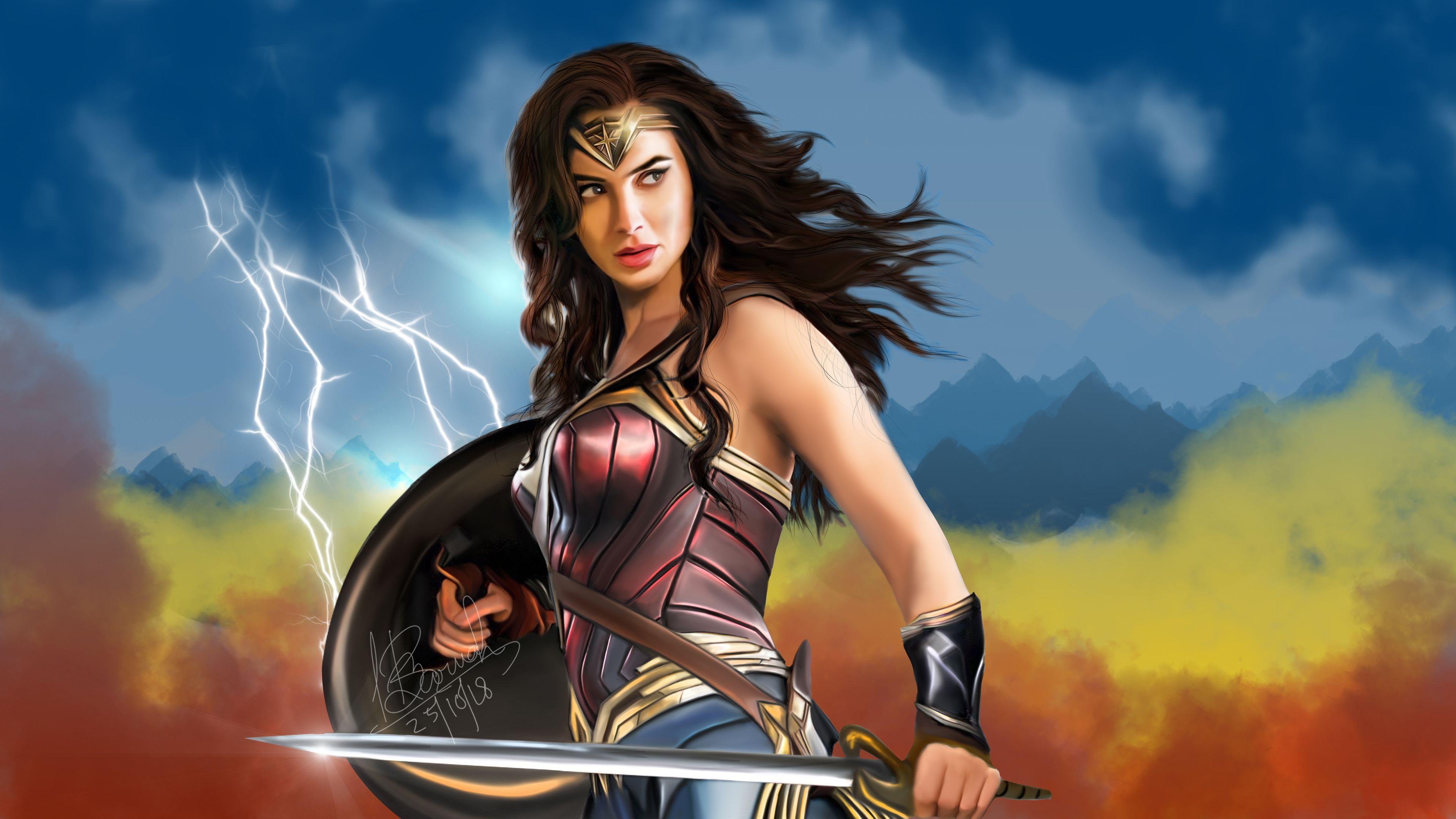 3840x2160 Wonder Woman Fan Art 4k wonder woman wallpaper, superheroes wallpaper, hd- wallpaper, digital art wallpaper, dev. Wonder woman, Wonder woman fan art, Superhero