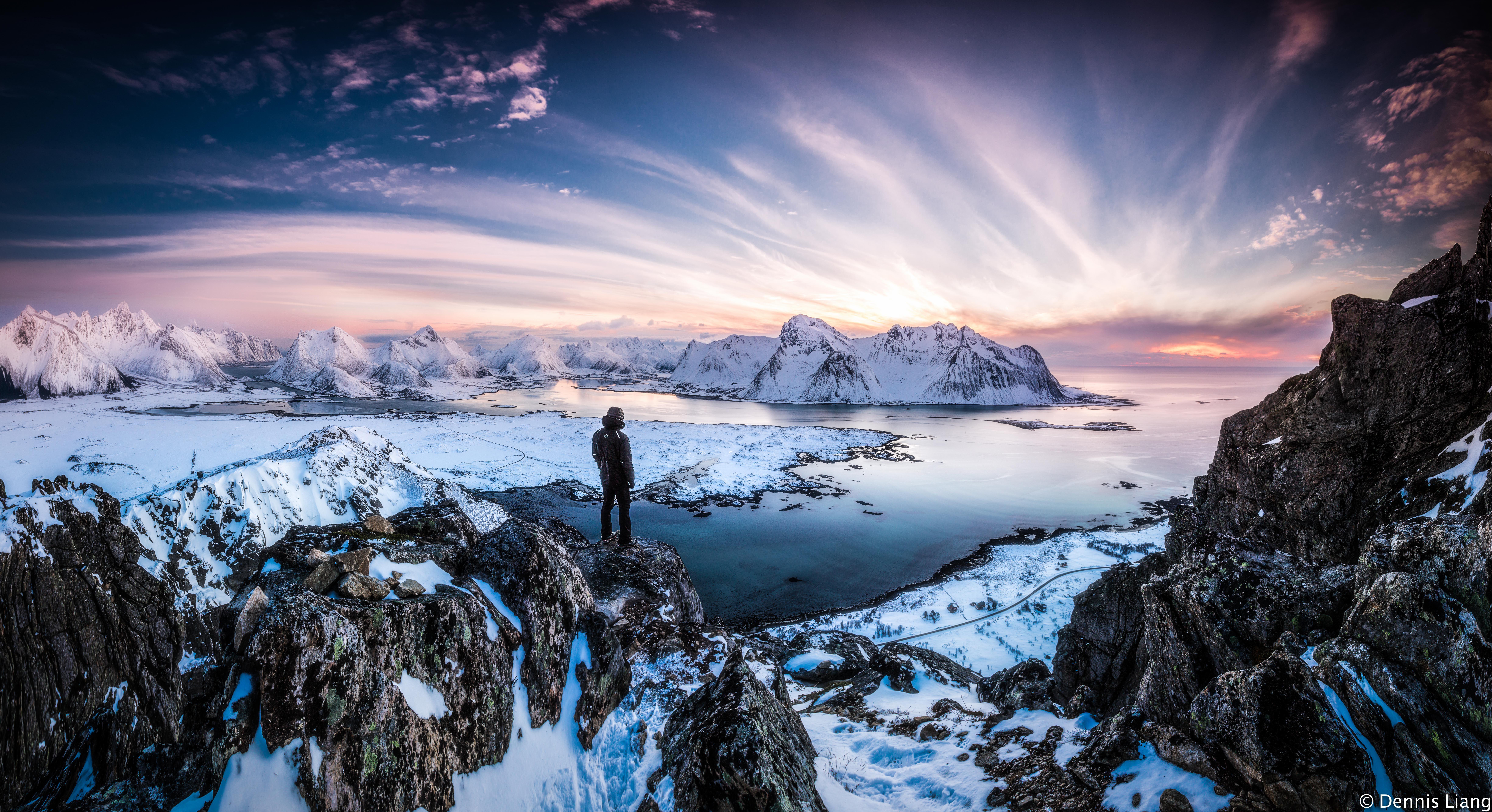 9797x5333 Standing At Lofoten Norway 10k 8k HD 4k Wallpaper, Image, Background, Photo and Picture
