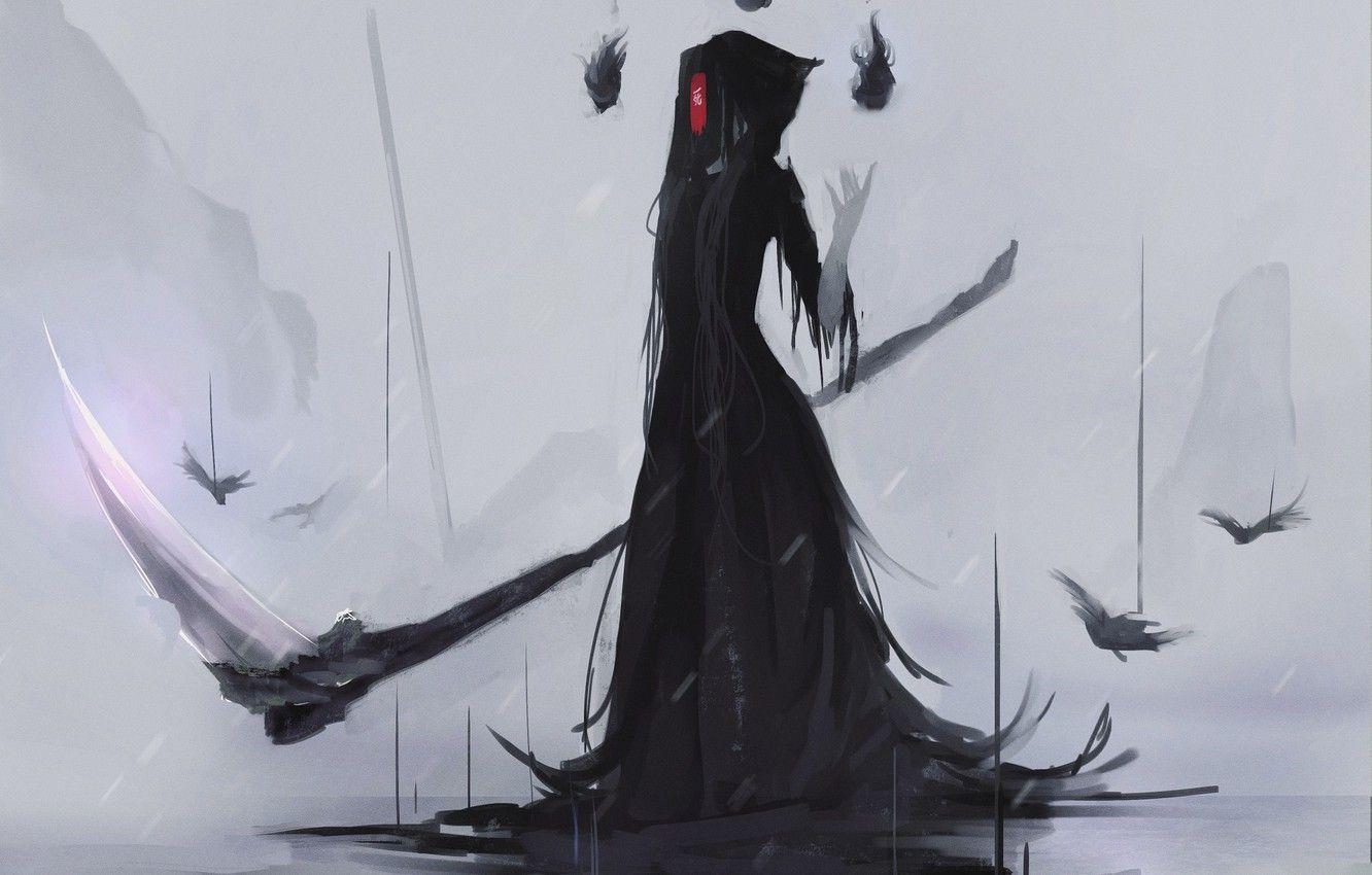 1332x850 Wallpaper girl, death, braid, Aoi Ogata image for desktop, section арт