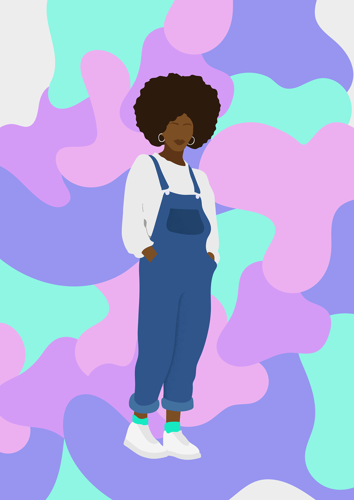 1400x1980 Cute Black Girl Art Wallpaper