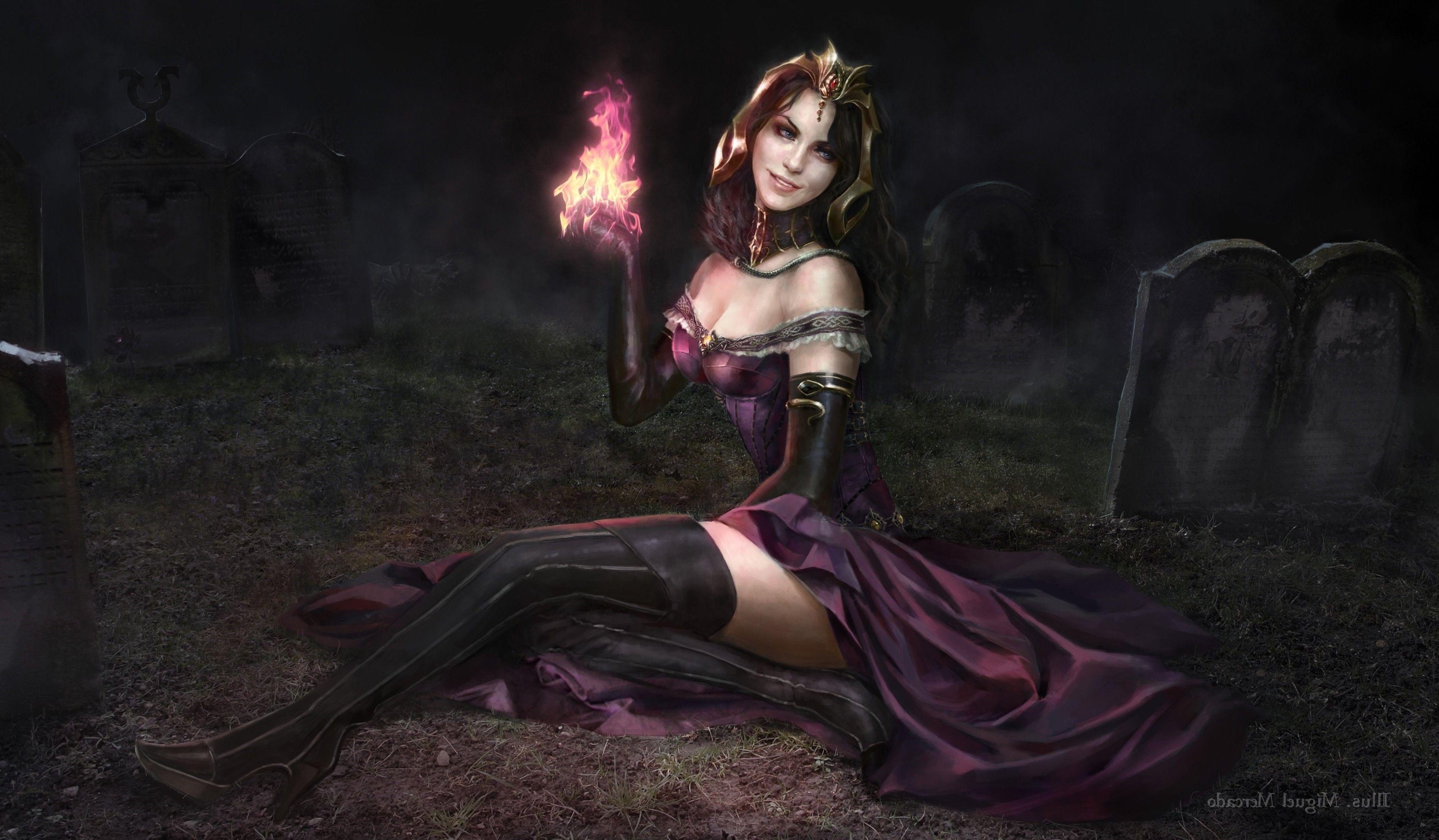 3675x2146 artwork, Fantasy Art, Magic: The Gathering, Liliana Vess Wallpaper HD / Desktop and Mobile Background