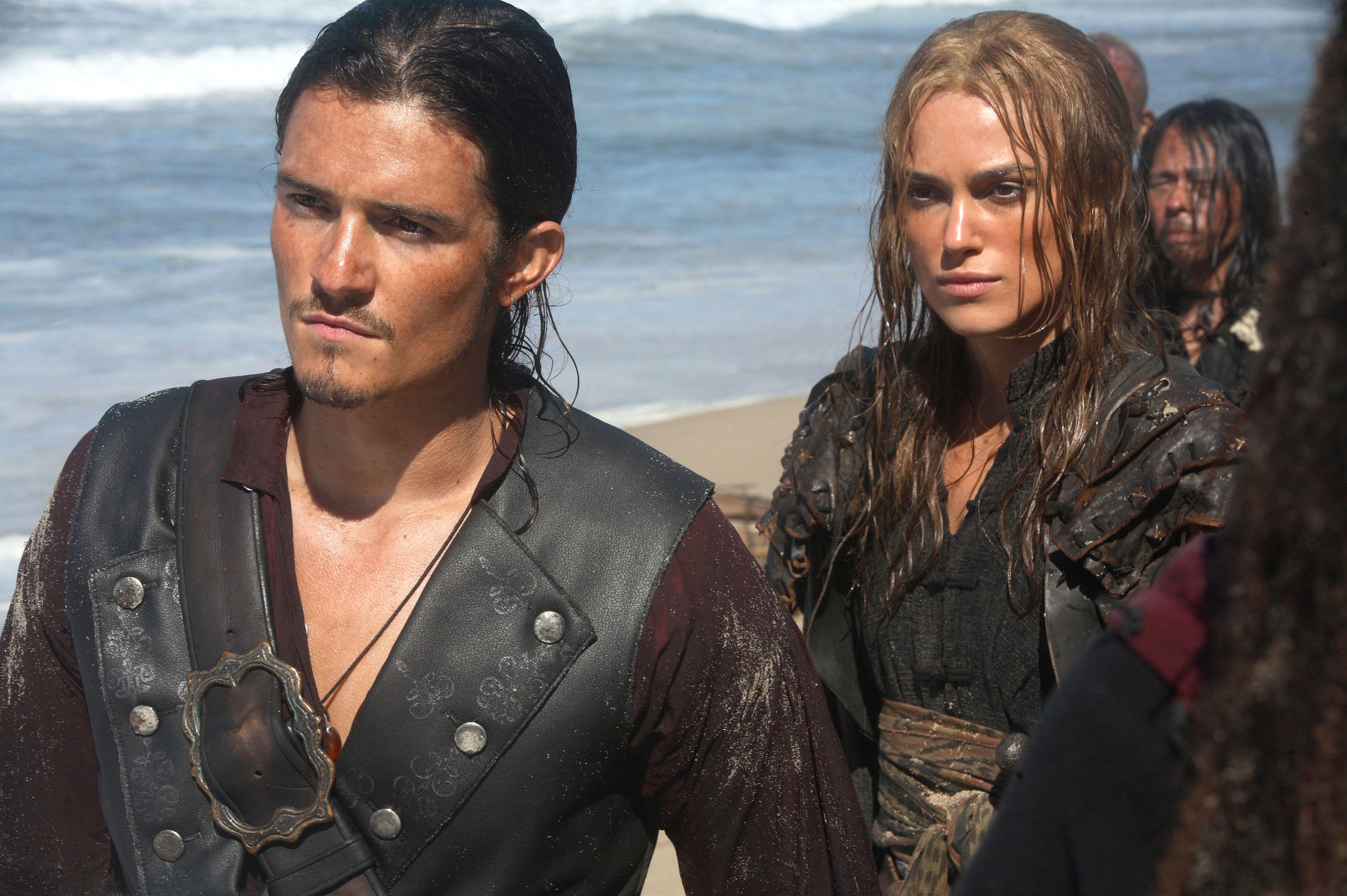 3897x2593 Orlando Bloom Will Turner Keira Knightley Elizabeth Swann Wallpaper:3897x2593