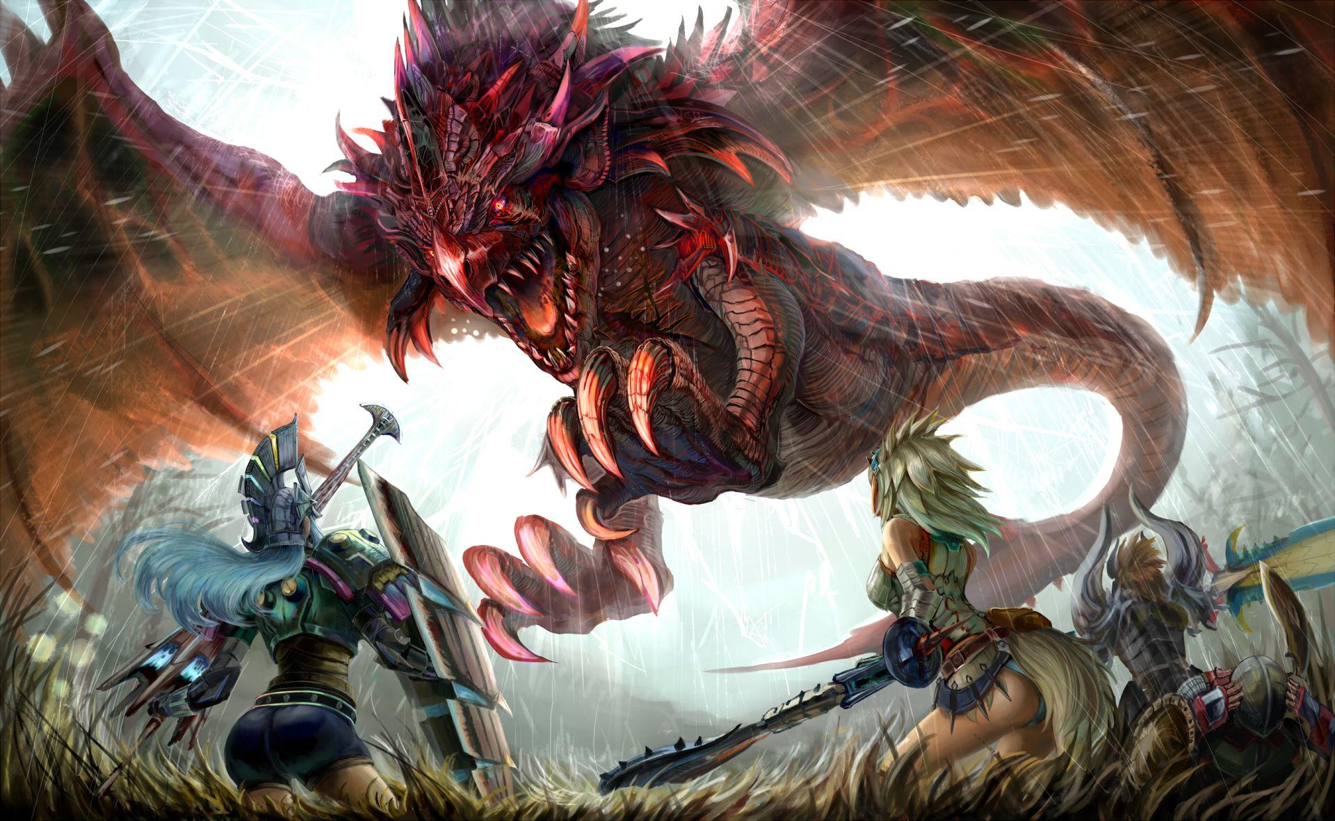 1920x1181 kirin monster hunter rathalos tagme. konachan.