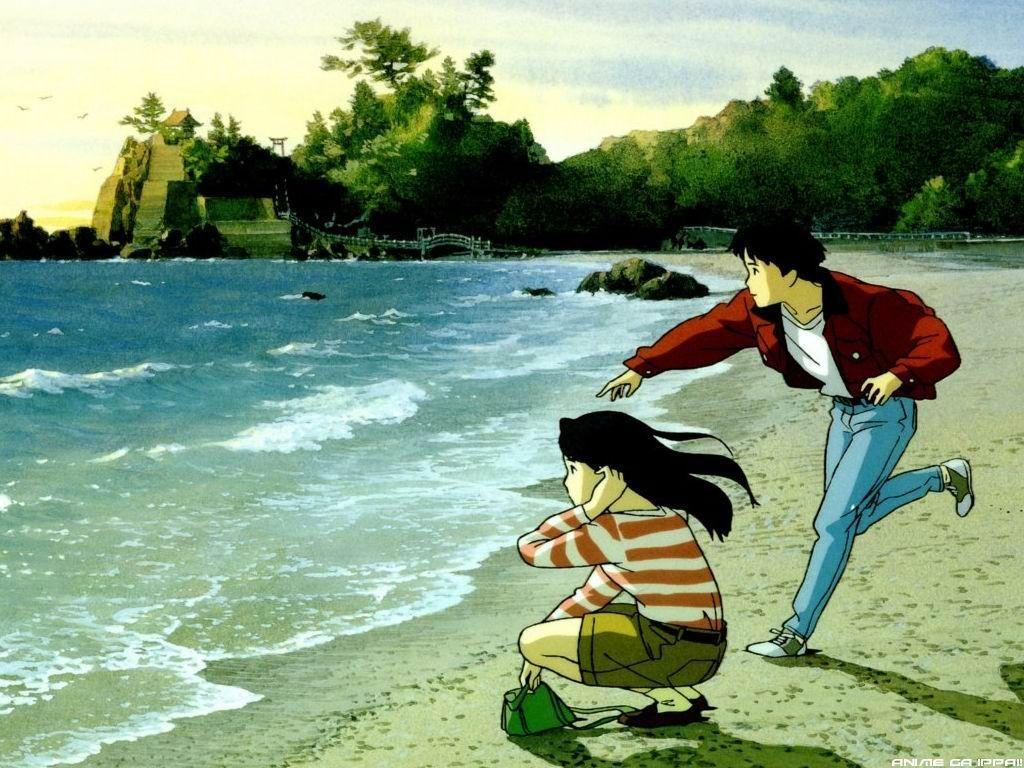 ocean waves anime poster