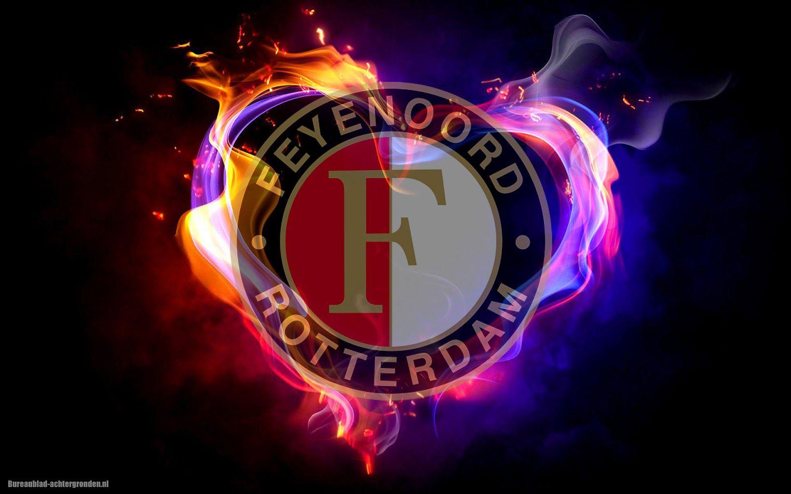 1600x1000 Feyenoord wallpaper met vuur en liefdes hartje