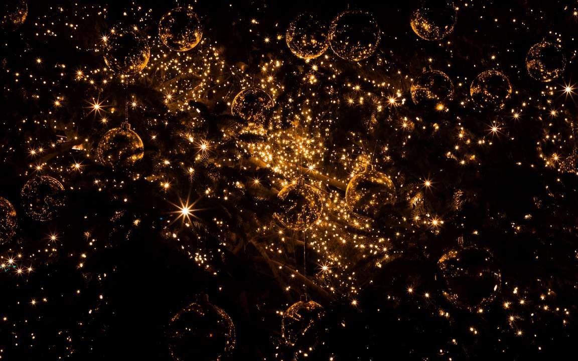 1152x720 Download wallpaper 3840x2400 christmas toys, glitter, golden, dark, christmas, new year. Christmas lights wallpaper, Black wallpaper, Christmas desktop wallpaper