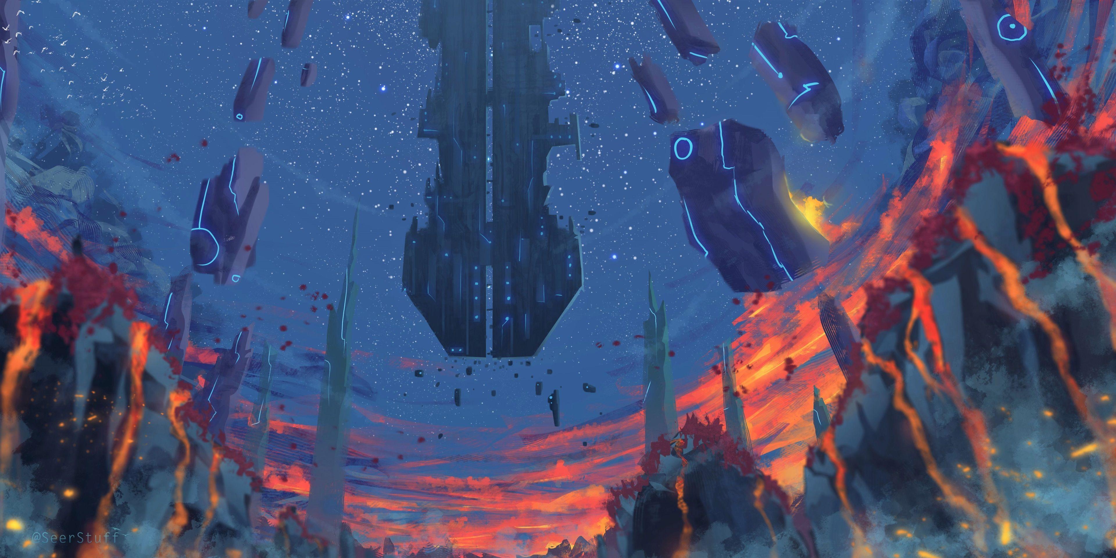 3840x1920 artist 4k free background image. Cool artwork, Environment concept art, Fantasy paintings
