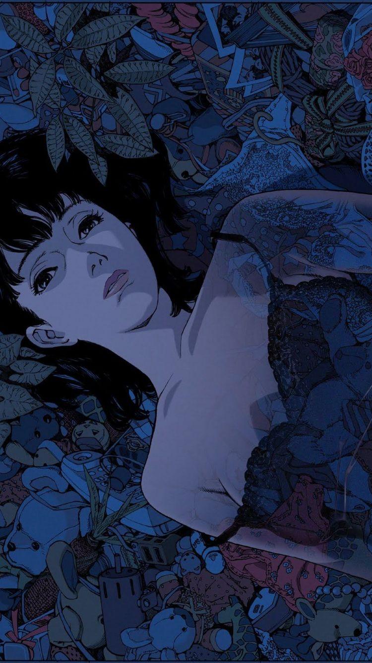 750x1334 Free download Illustrations in 2019 Blue anime Satoshi [1162x1600] for your Desktop, Mobile & Tablet. Explore Perfect Blue Wallpaper. Perfect Blue Wallpaper, Perfect Wallpaper, Perfect Wallpaper