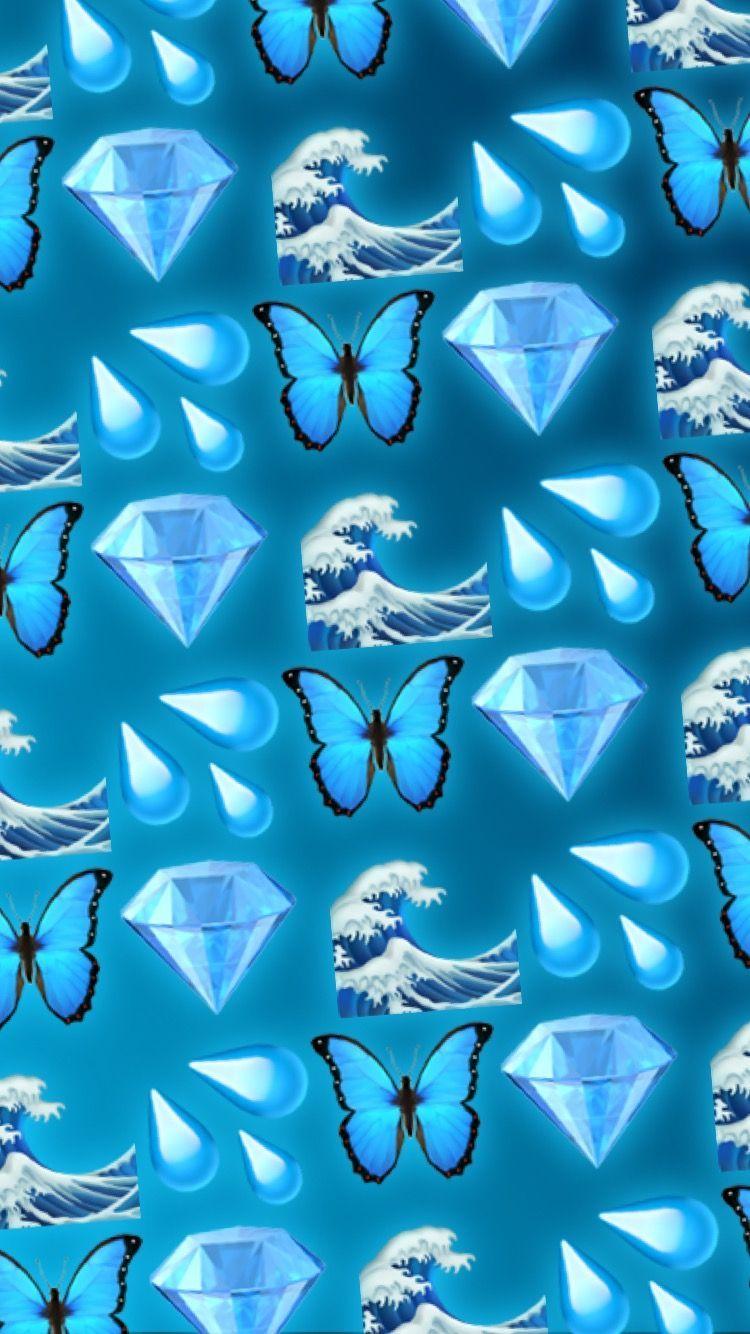 Featured image of post The Best 25 Emoji Iphone Blue Butterfly Wallpaper