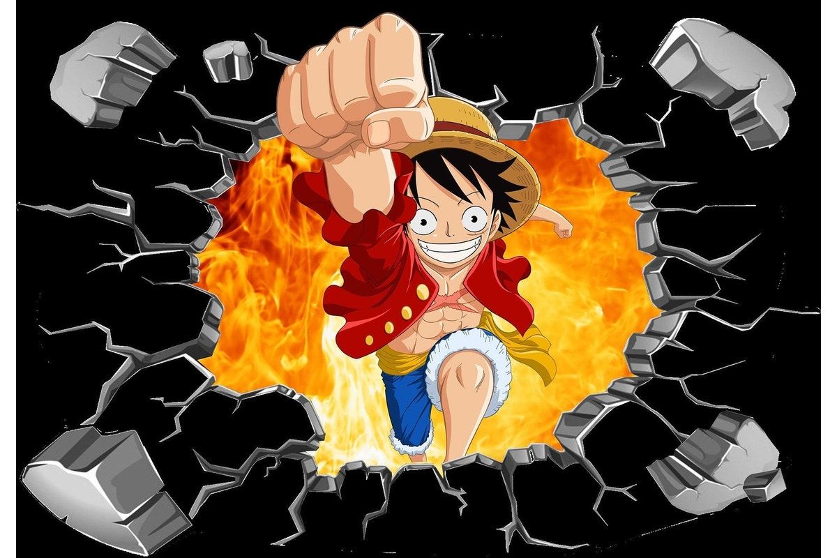 1200x800 Buy 3D One Piece Luffy Removable Wall Sticker for Kids' Room Decor